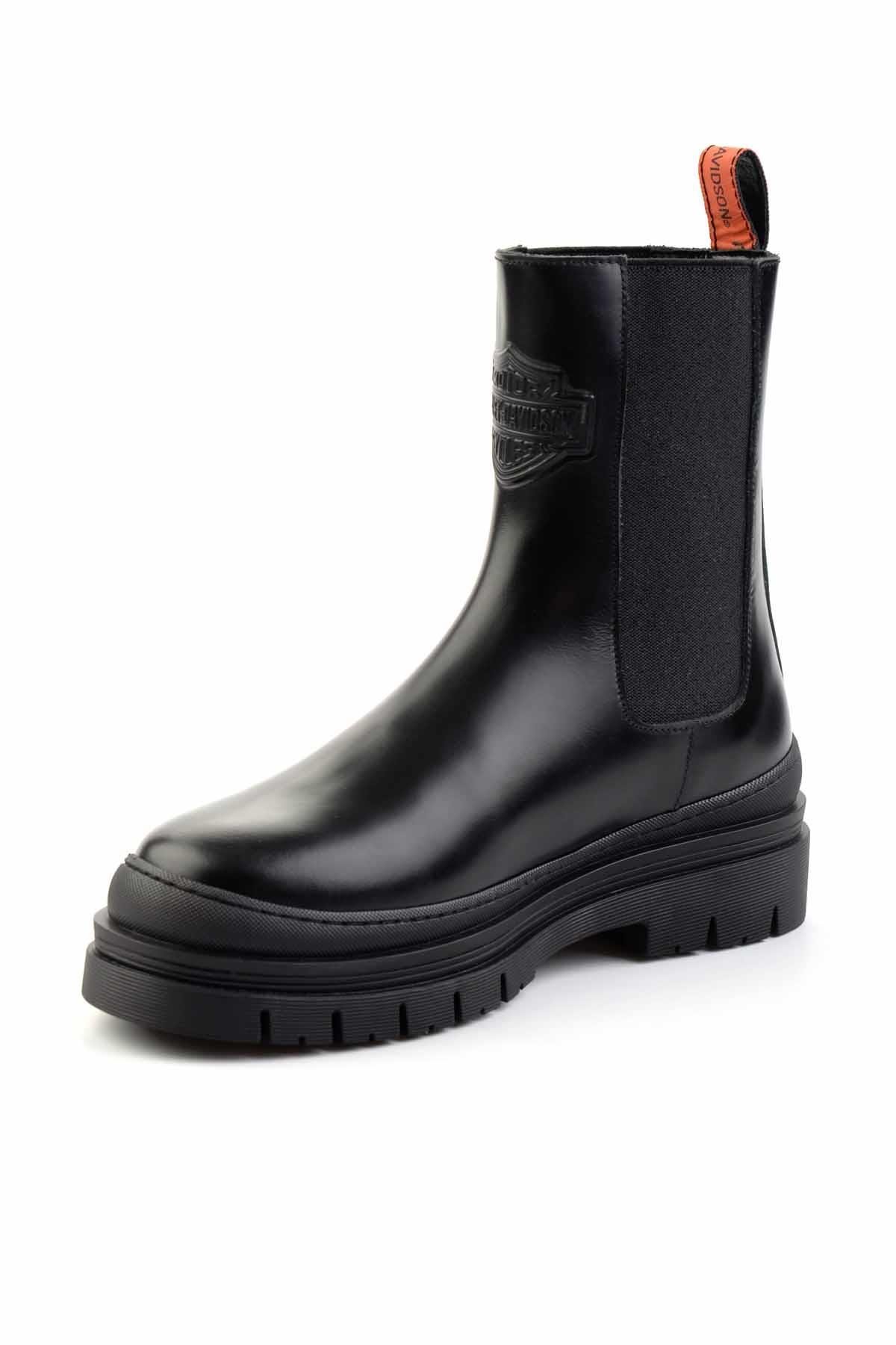 Black Leather Kadın Bot & Bootie HD0777004803