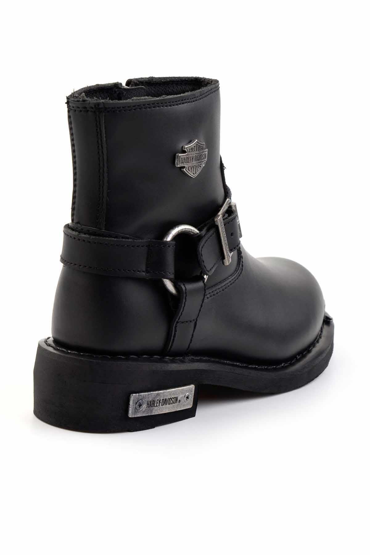 Black Leather Kadın Bot & Bootie HD0777064103