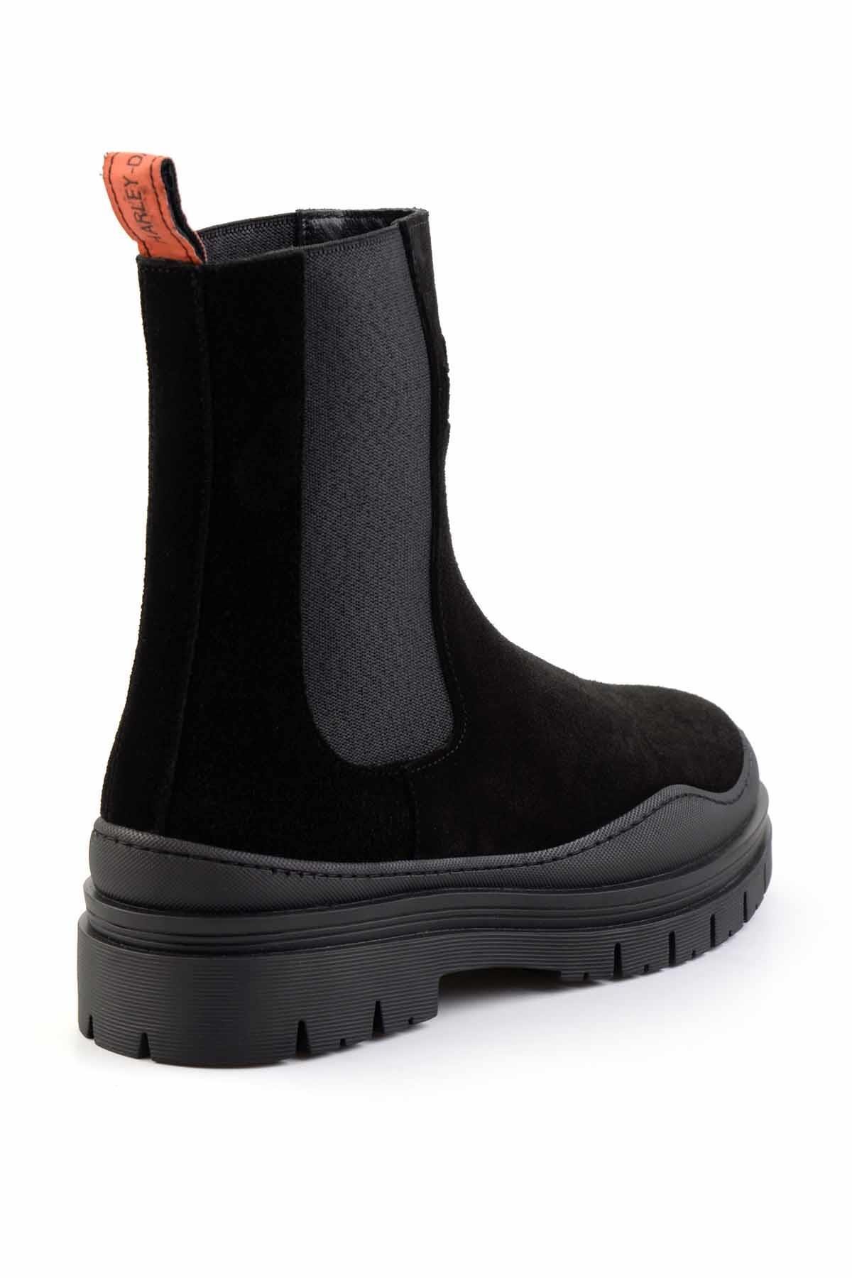 Black Leather Kadın Bot & Bootie HD0777004802