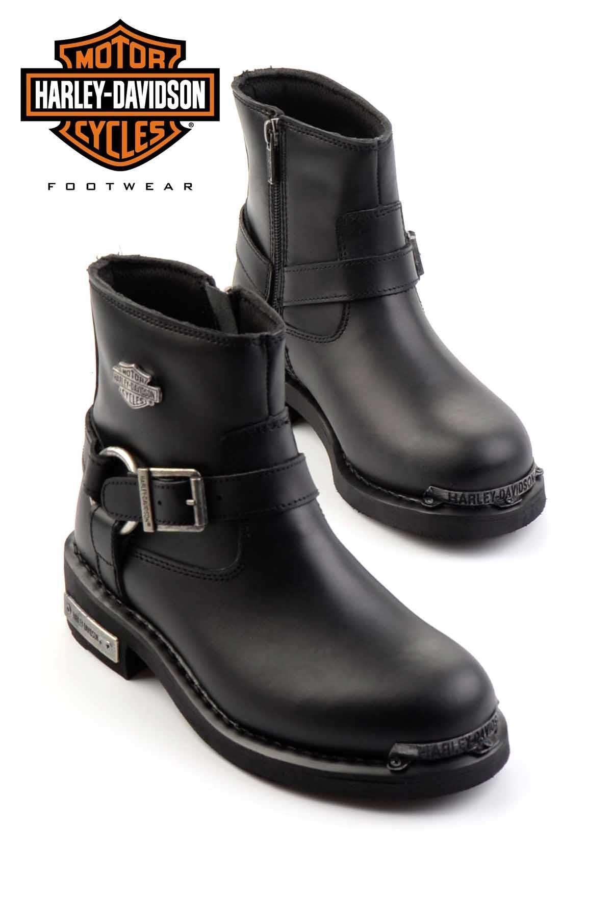 Black Leather Kadın Bot & Bootie HD0777064103