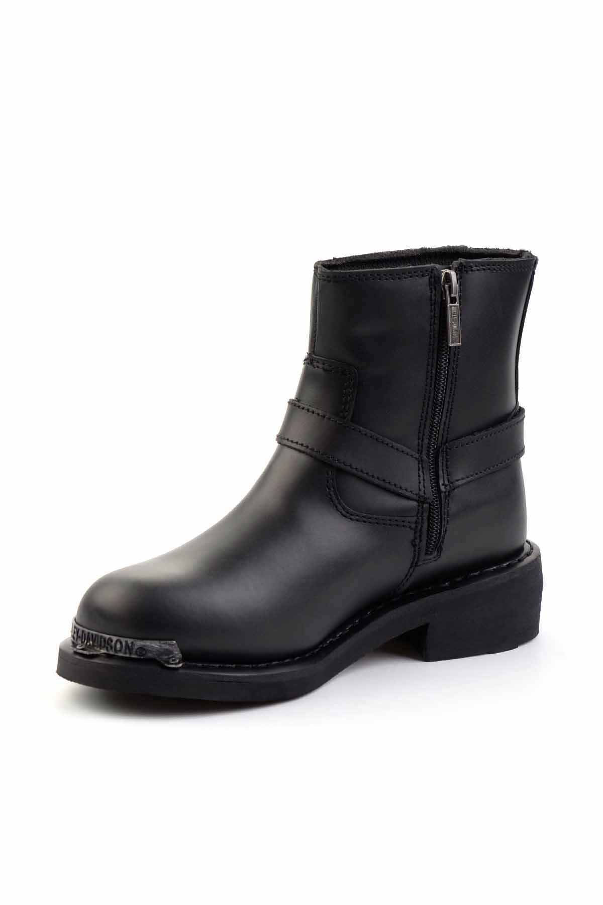 Black Leather Kadın Bot & Bootie HD0777064103