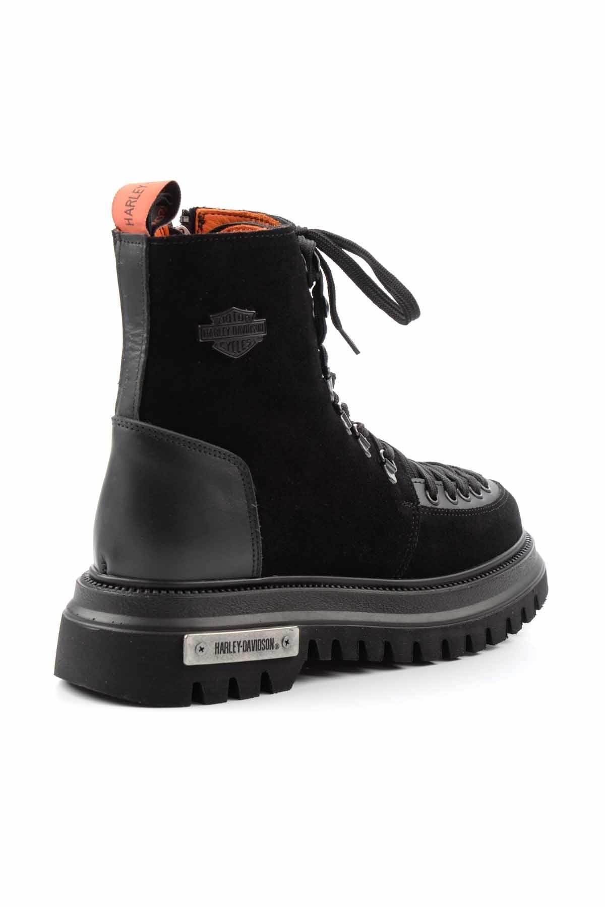 Black Leather Kadın Bot & Bootie HD0777064302