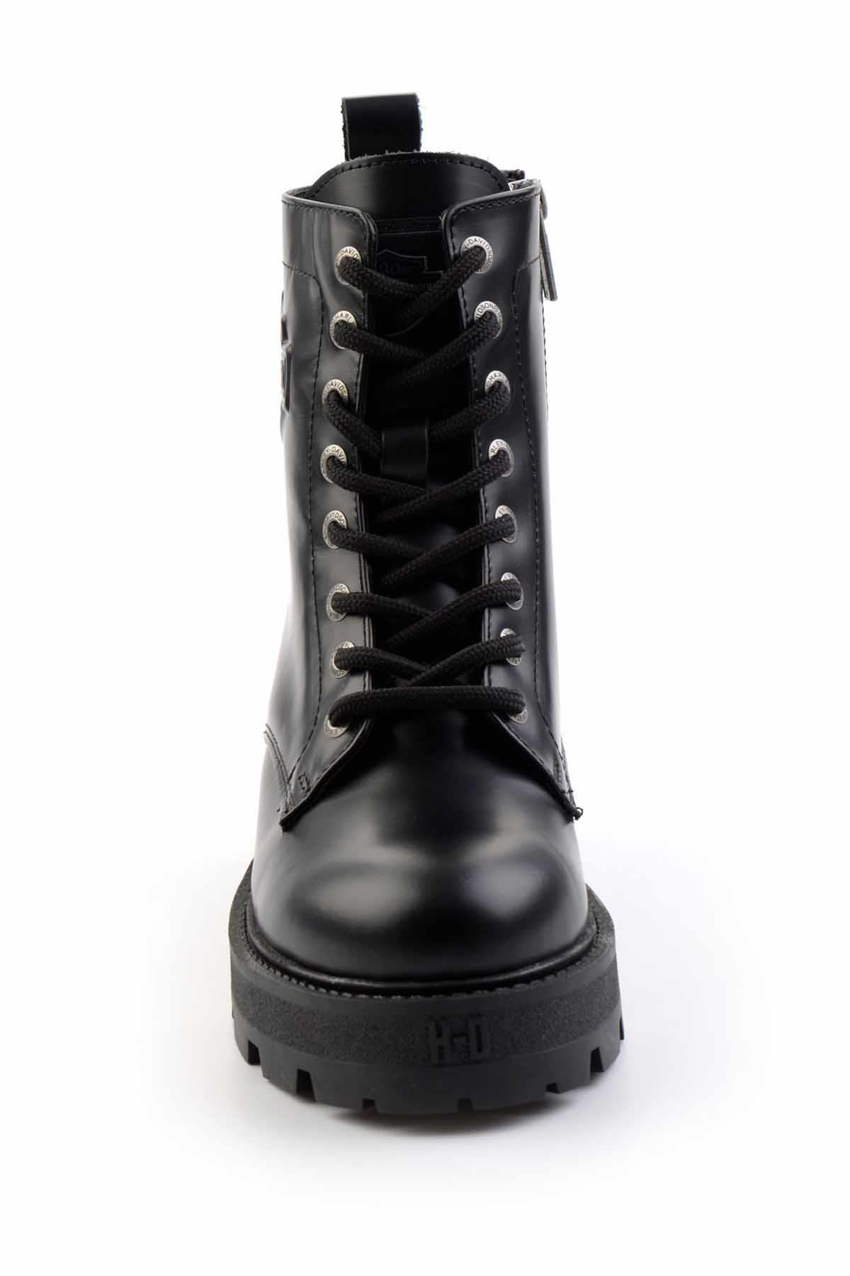 Black Leather Kadın Bot & Bootie HD0777005703