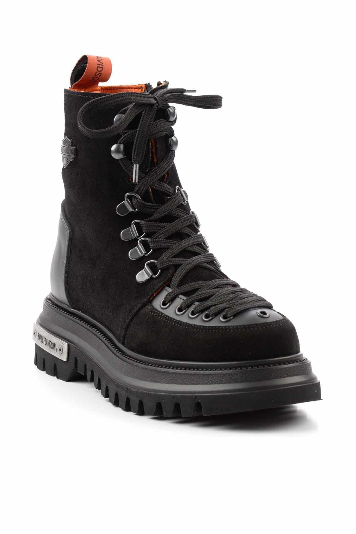 Black Leather Kadın Bot & Bootie HD0777064302