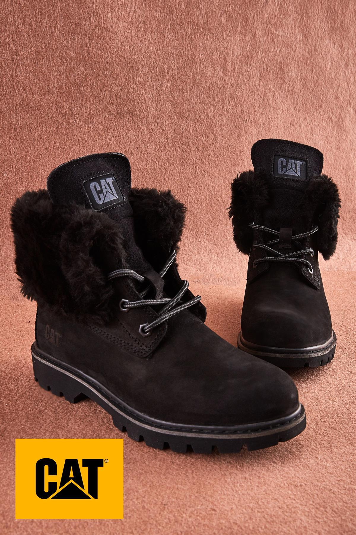 Black Nubuk Hakiki Deri Kadın Bot & Bootie CAT0111118401