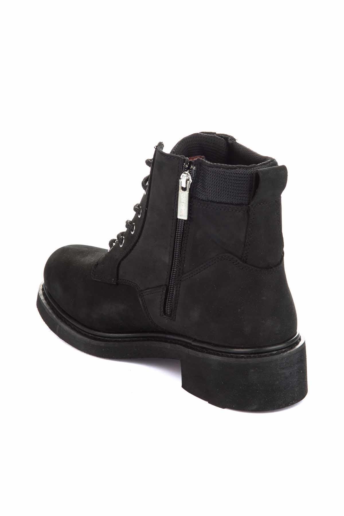 Black Nubuk Hakiki Deri Kadın Bot & Bootie HD1777009801