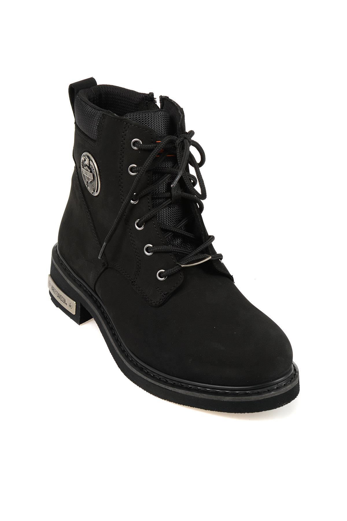 Black Nubuk Hakiki Deri Kadın Bot & Bootie HD1777009801