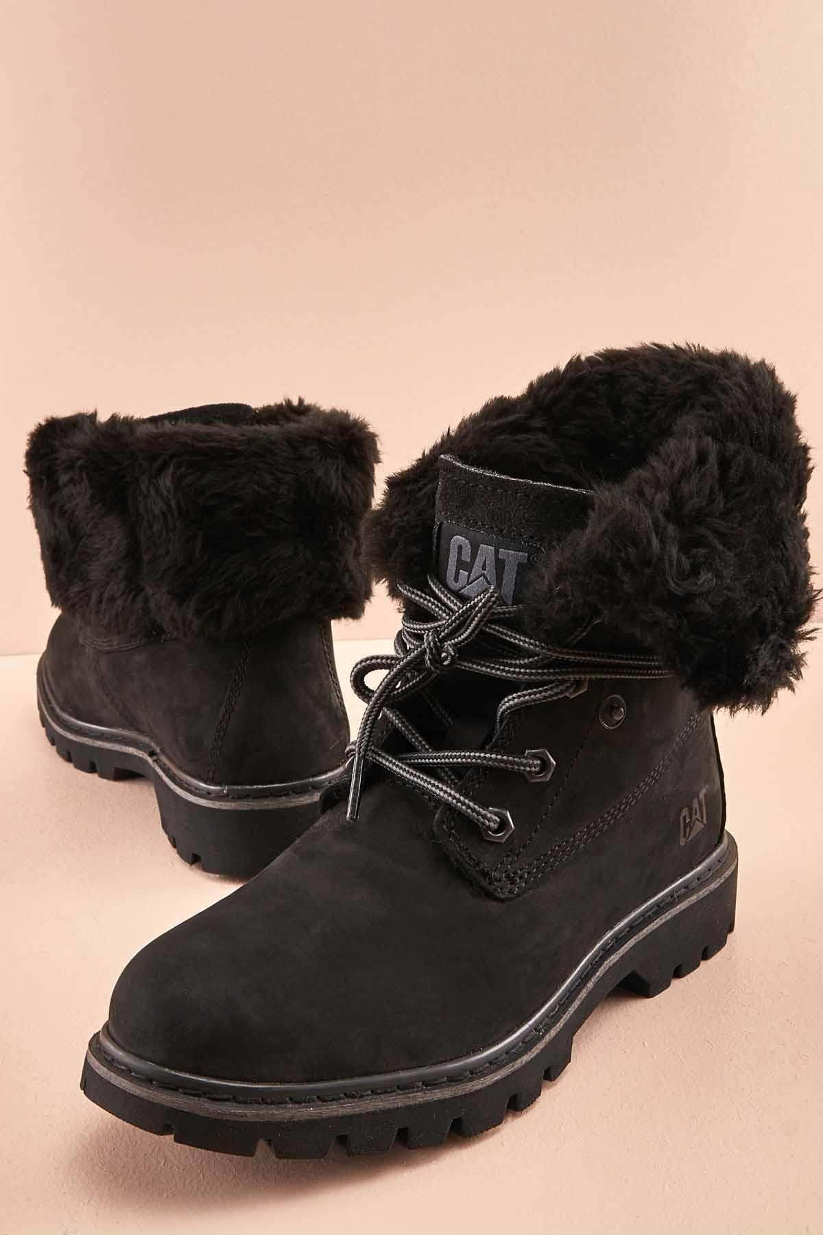 Black Nubuk Hakiki Deri Kadın Bot & Bootie CAT0111118401