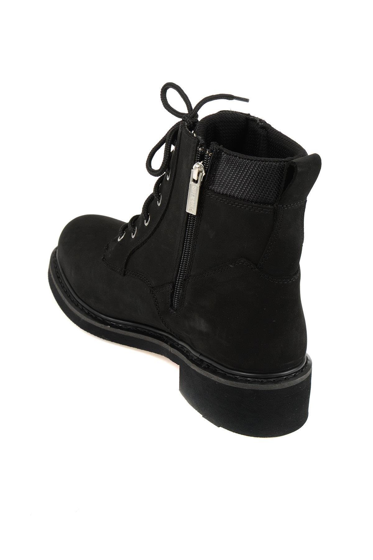 Black Nubuk Hakiki Deri Kadın Bot & Bootie HD1777009801