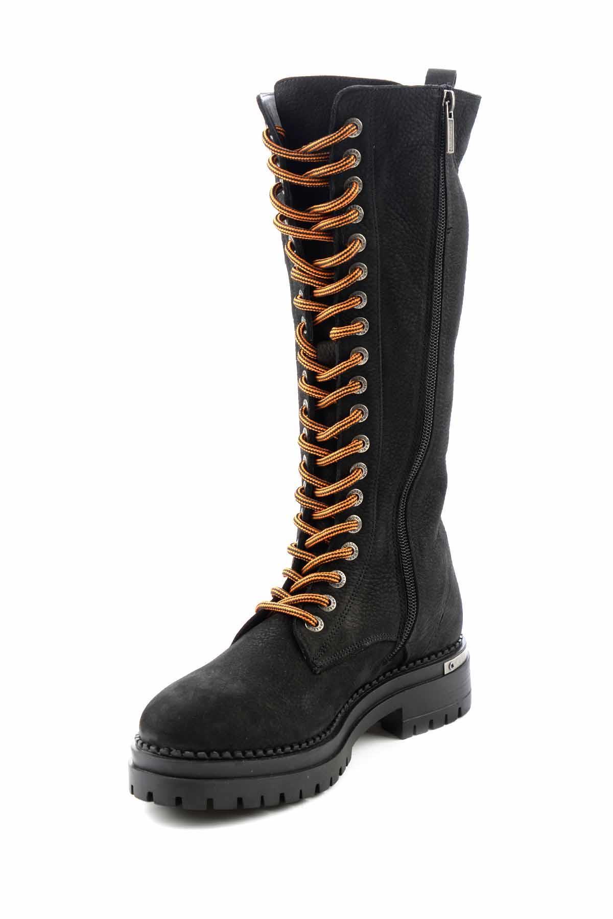 Black Nubuk Hakiki Deri Kadın Bot & Bootie HD0777002801