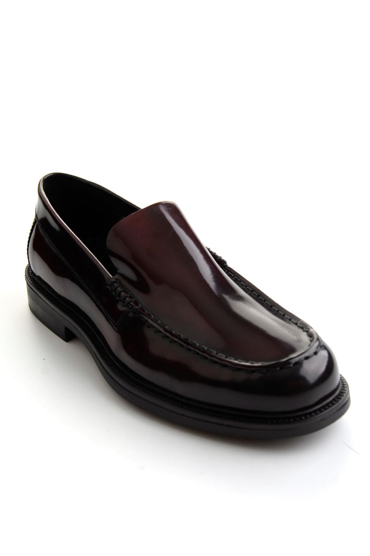 Bordo Açma Hakiki Deri Erkek Loafer Ayakkabı E01648502614