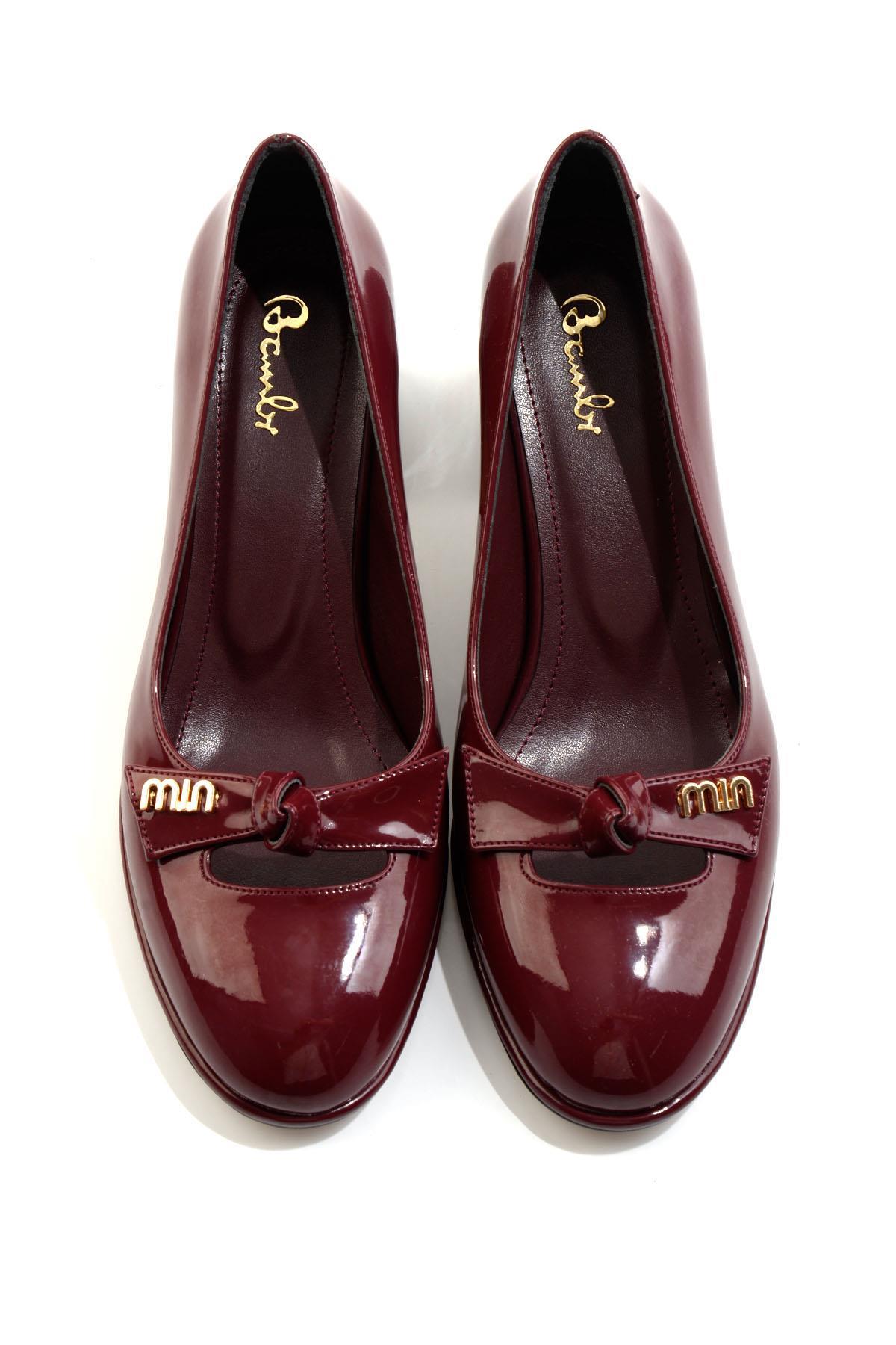 Bordo  Kadın Klasik Topuklu Ayakkabı K01231467598