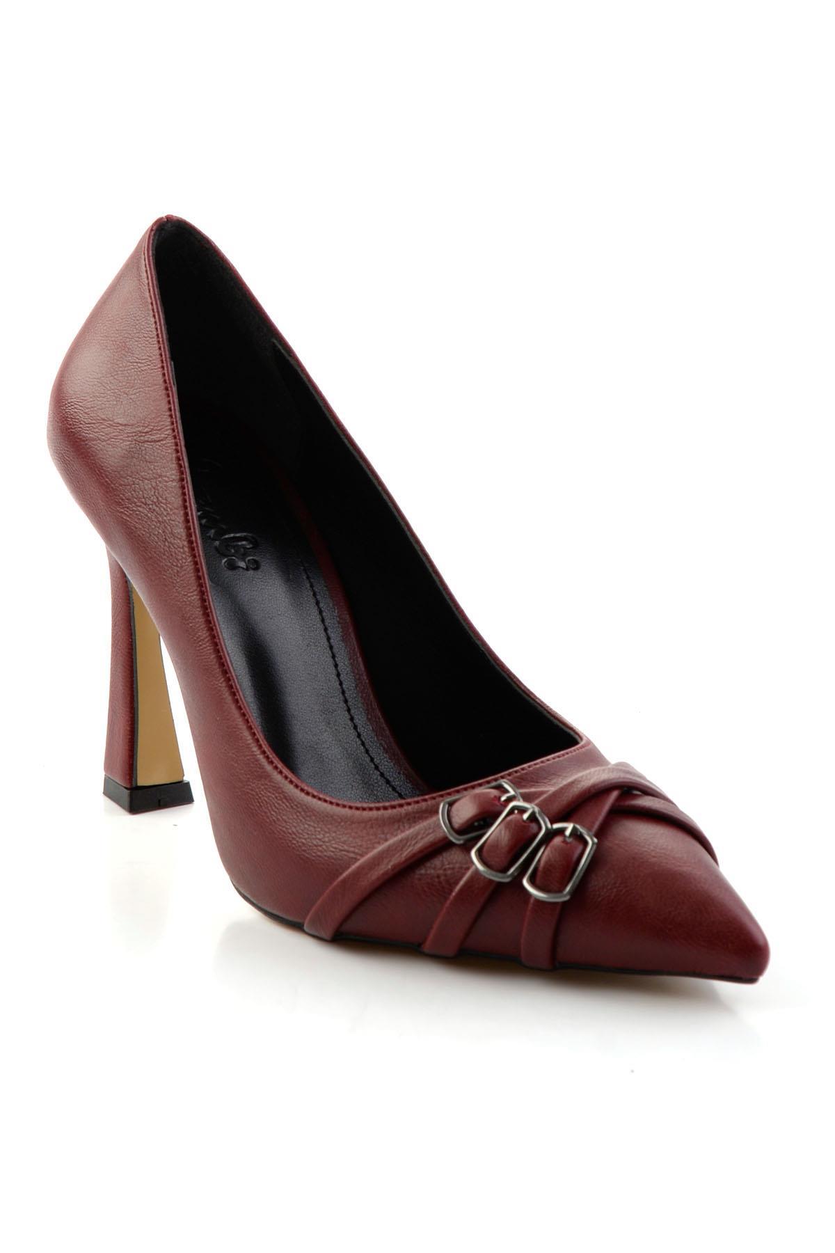 Bordo  Kadın Klasik Topuklu Ayakkabı K01565015242