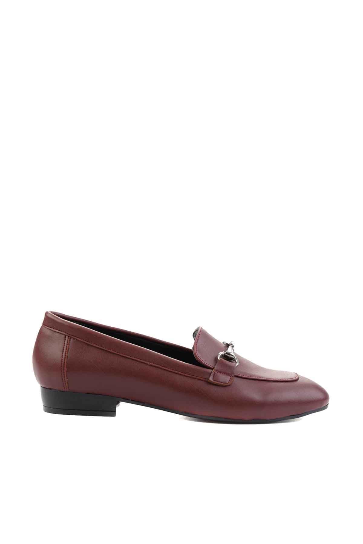 Bordo  Kadın Loafer Ayakkabı M0538011209