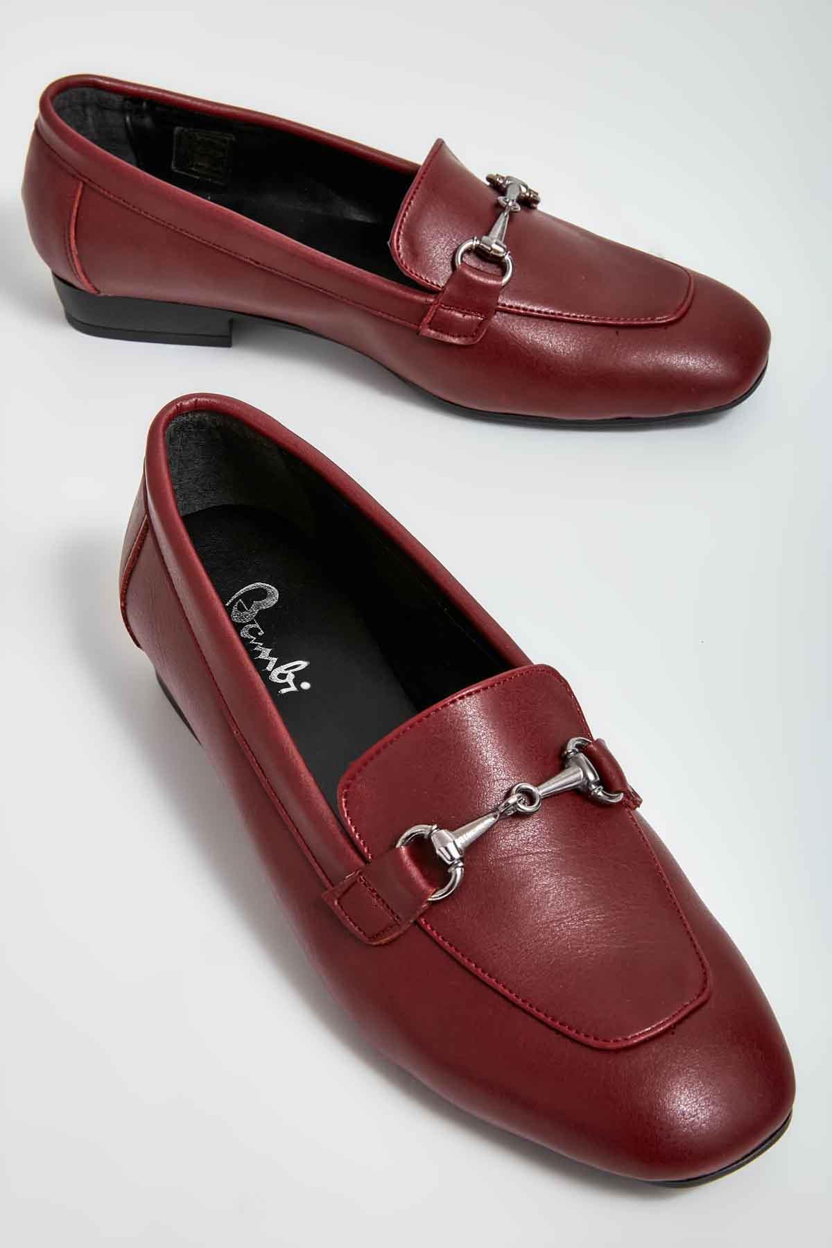 Bordo  Kadın Loafer Ayakkabı M0538011209