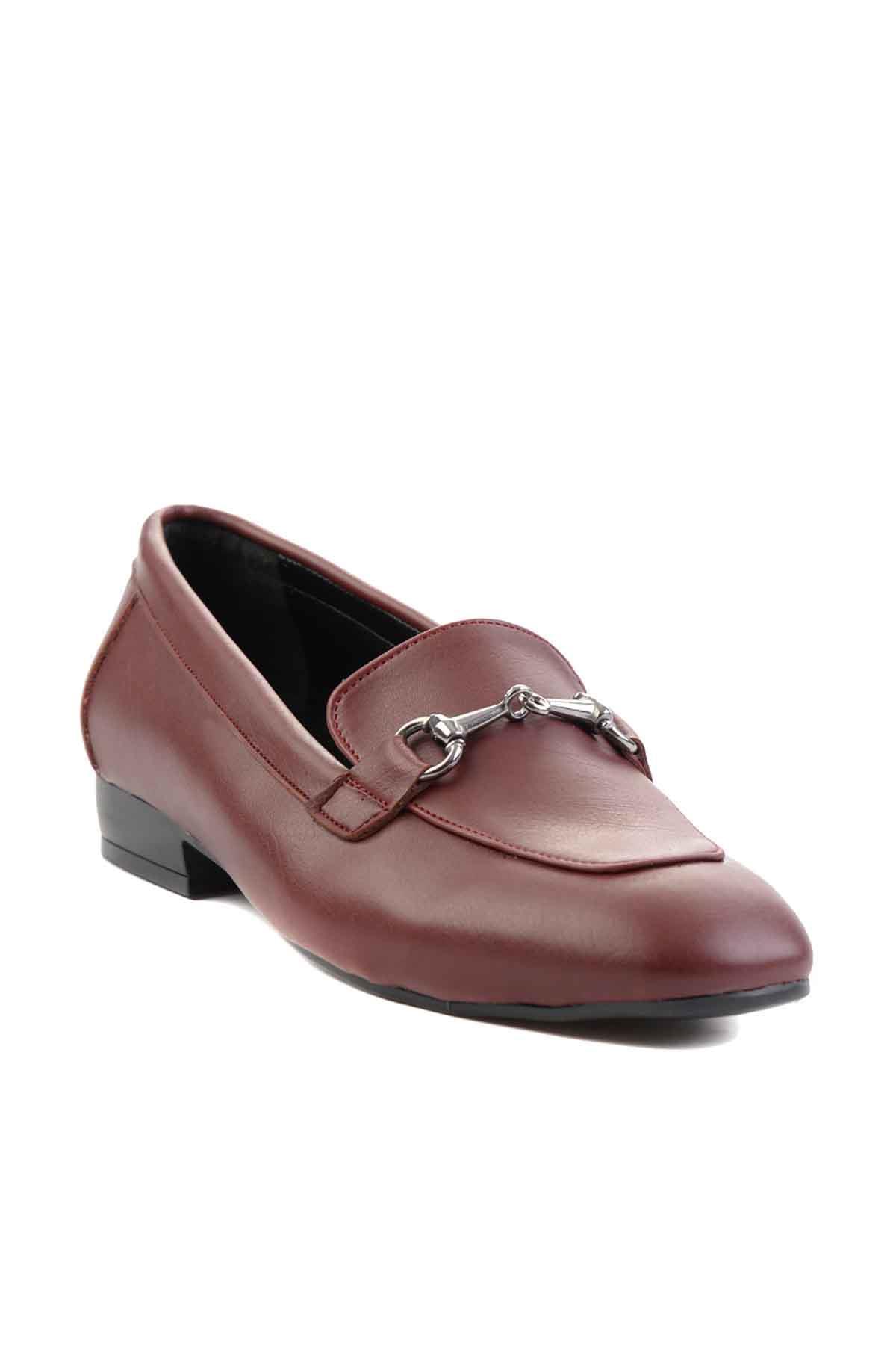 Bordo  Kadın Loafer Ayakkabı M0538011209