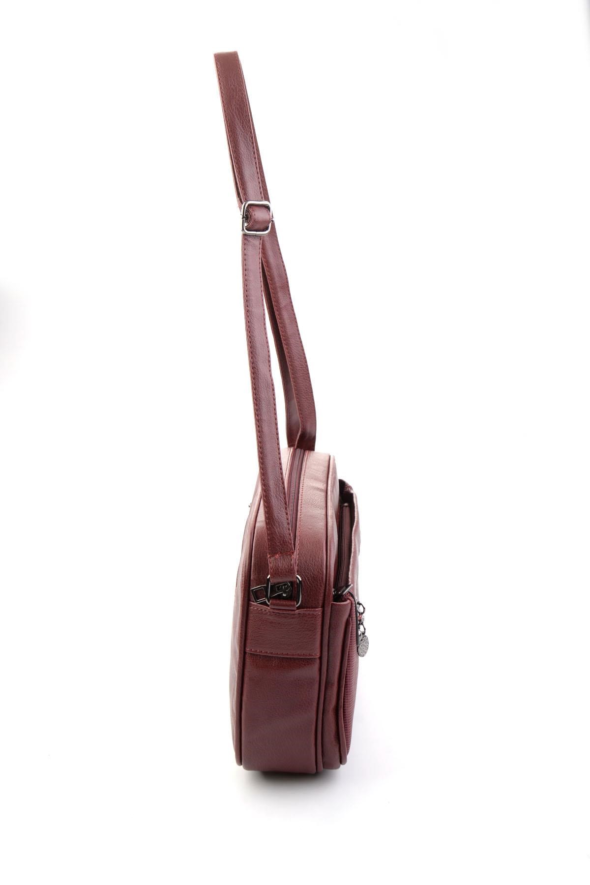 Bordo  Kadın Postacı Çanta C06650267109