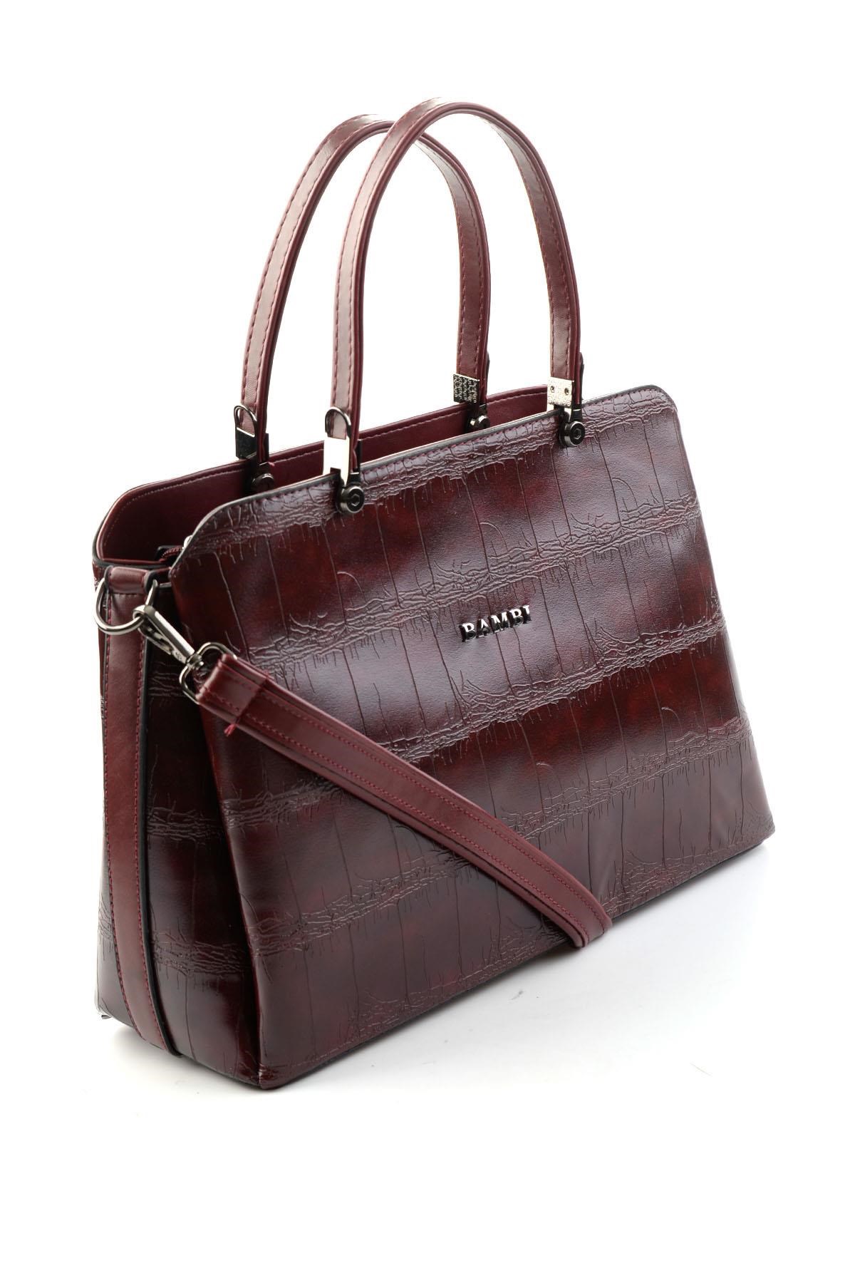 Bordo Kroko  Kadın El Çantası C06636400511
