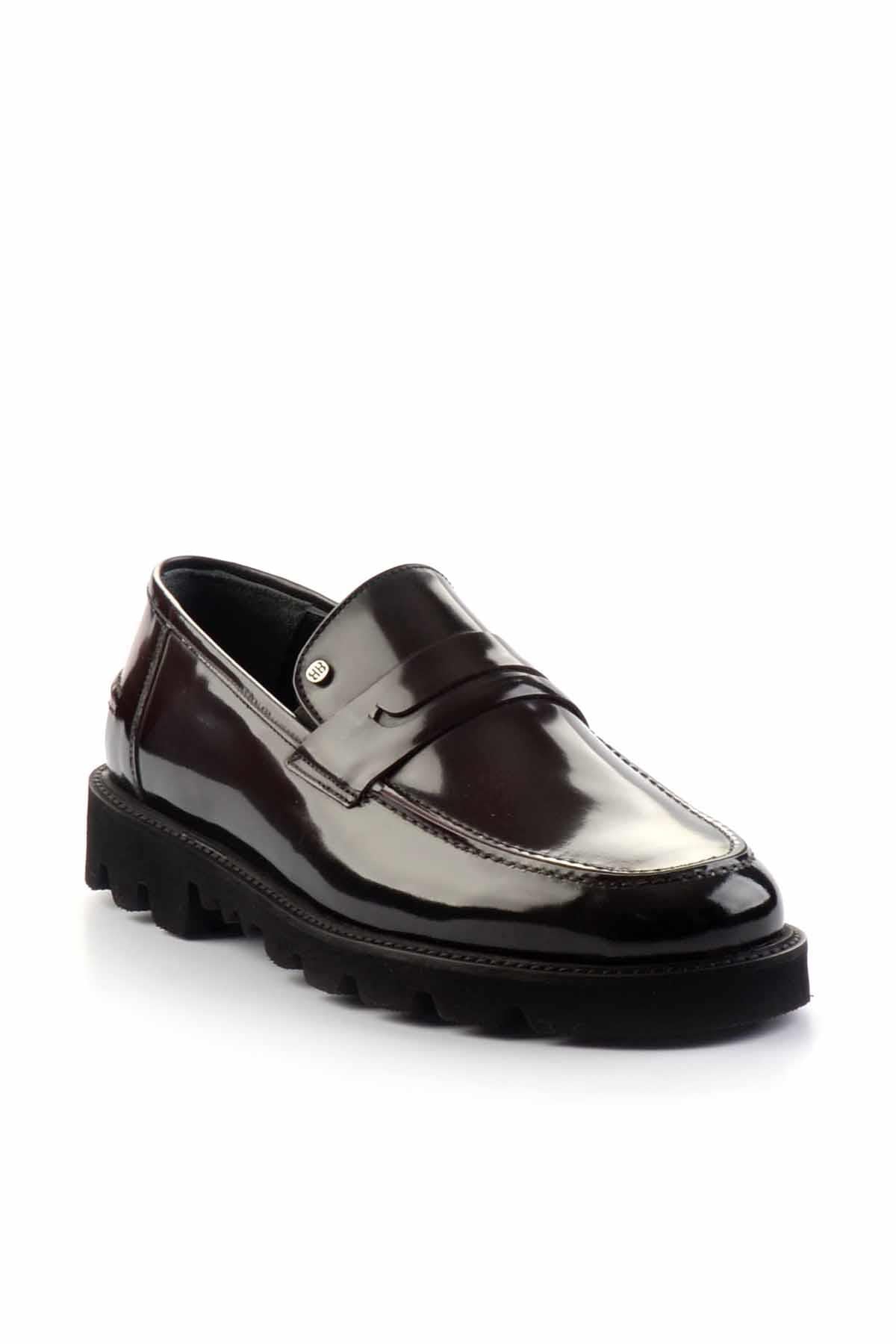 Bordo Leather Erkek Loafer Ayakkabı E01798103114