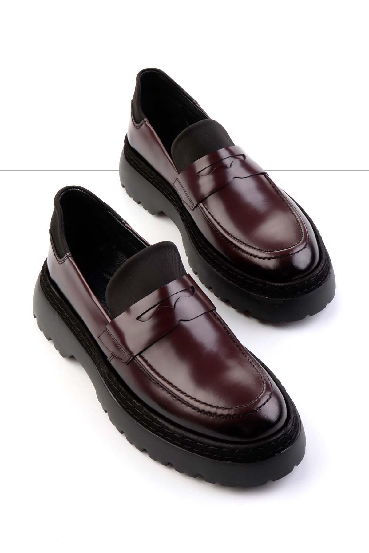 Bordo Leather Erkek Loafer Ayakkabı E01011027114
