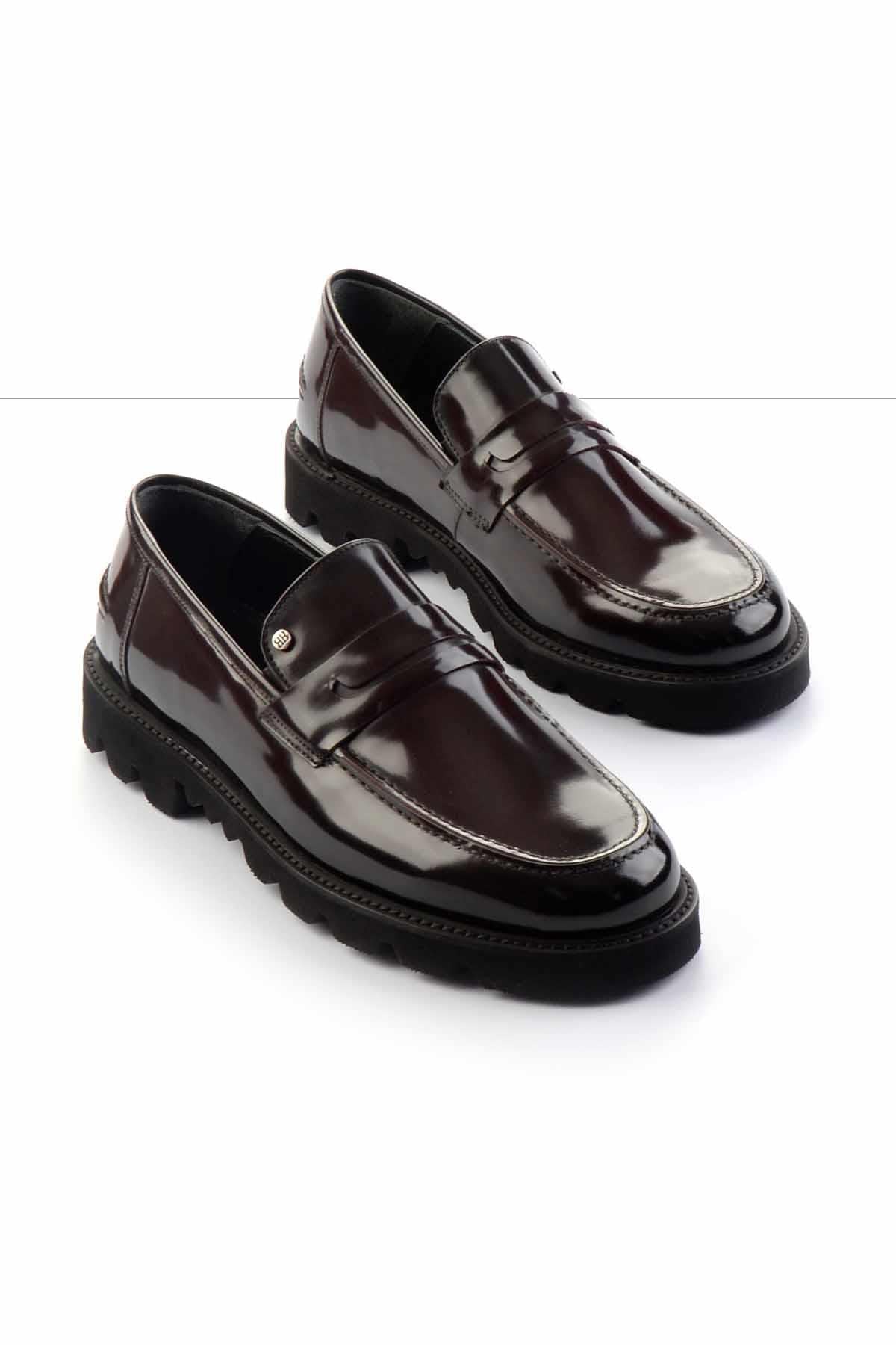 Bordo Leather Erkek Loafer Ayakkabı E01798103114
