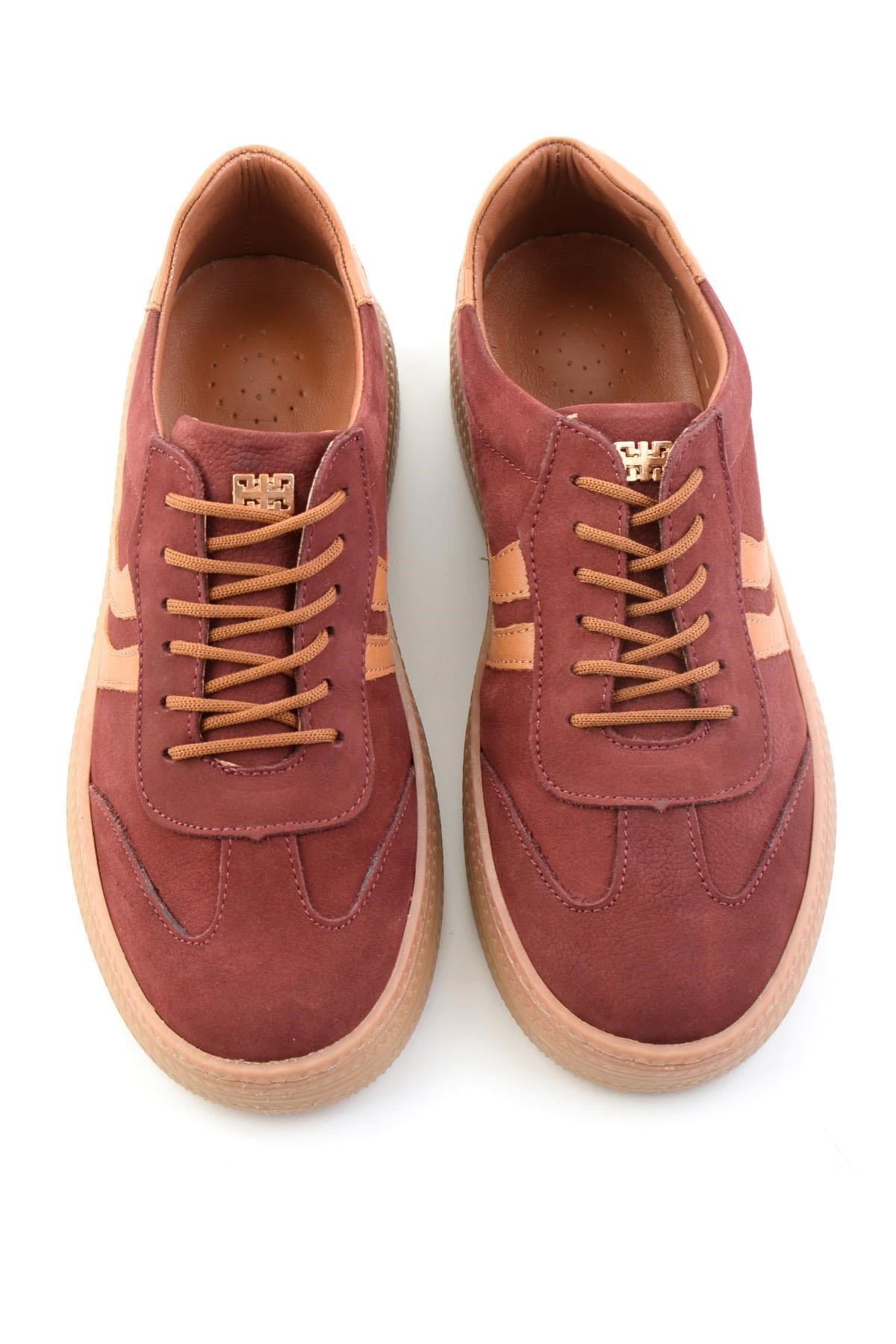 Bordo Nubuk Hakiki Deri Kadın Sneaker K01753222201