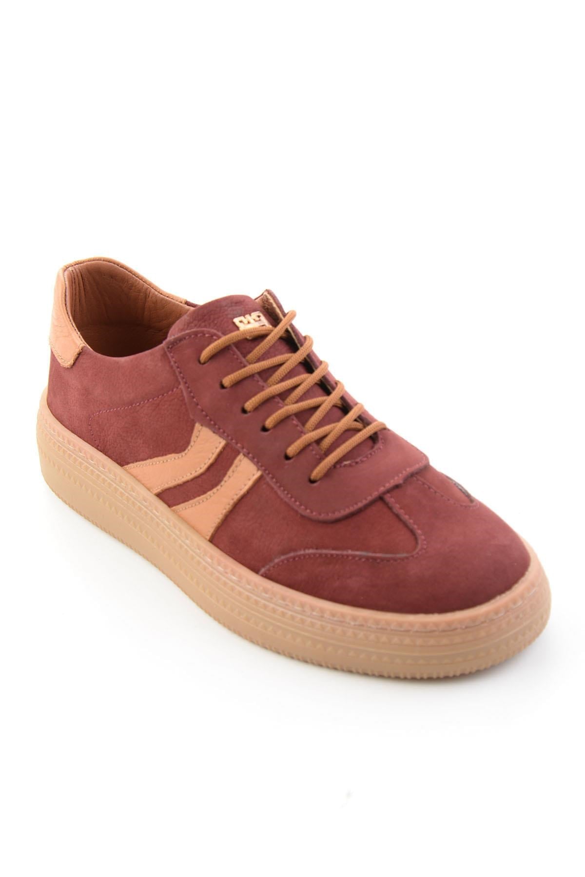 Bordo Nubuk Hakiki Deri Kadın Sneaker K01753222201