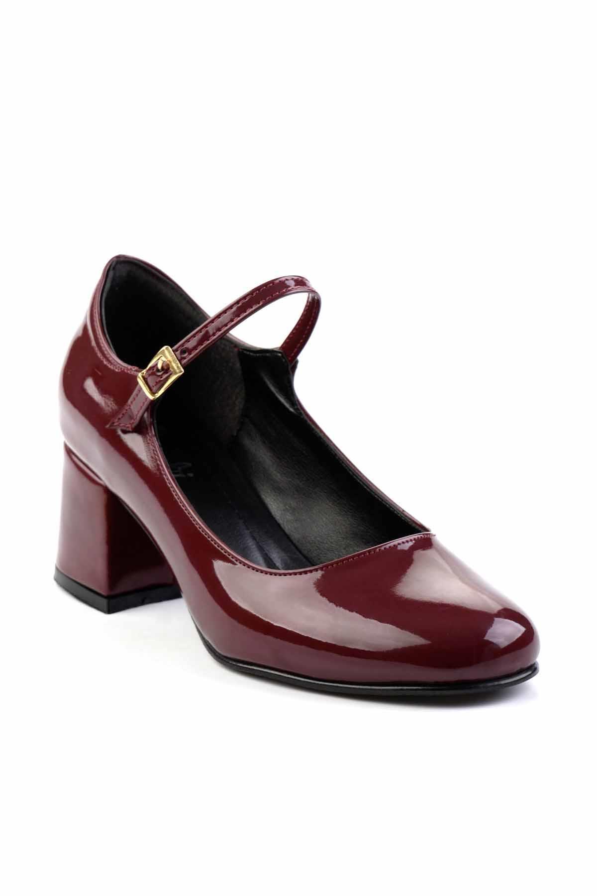 Bordo Rugan  Kadın Klasik Topuklu Ayakkabı K01992152508