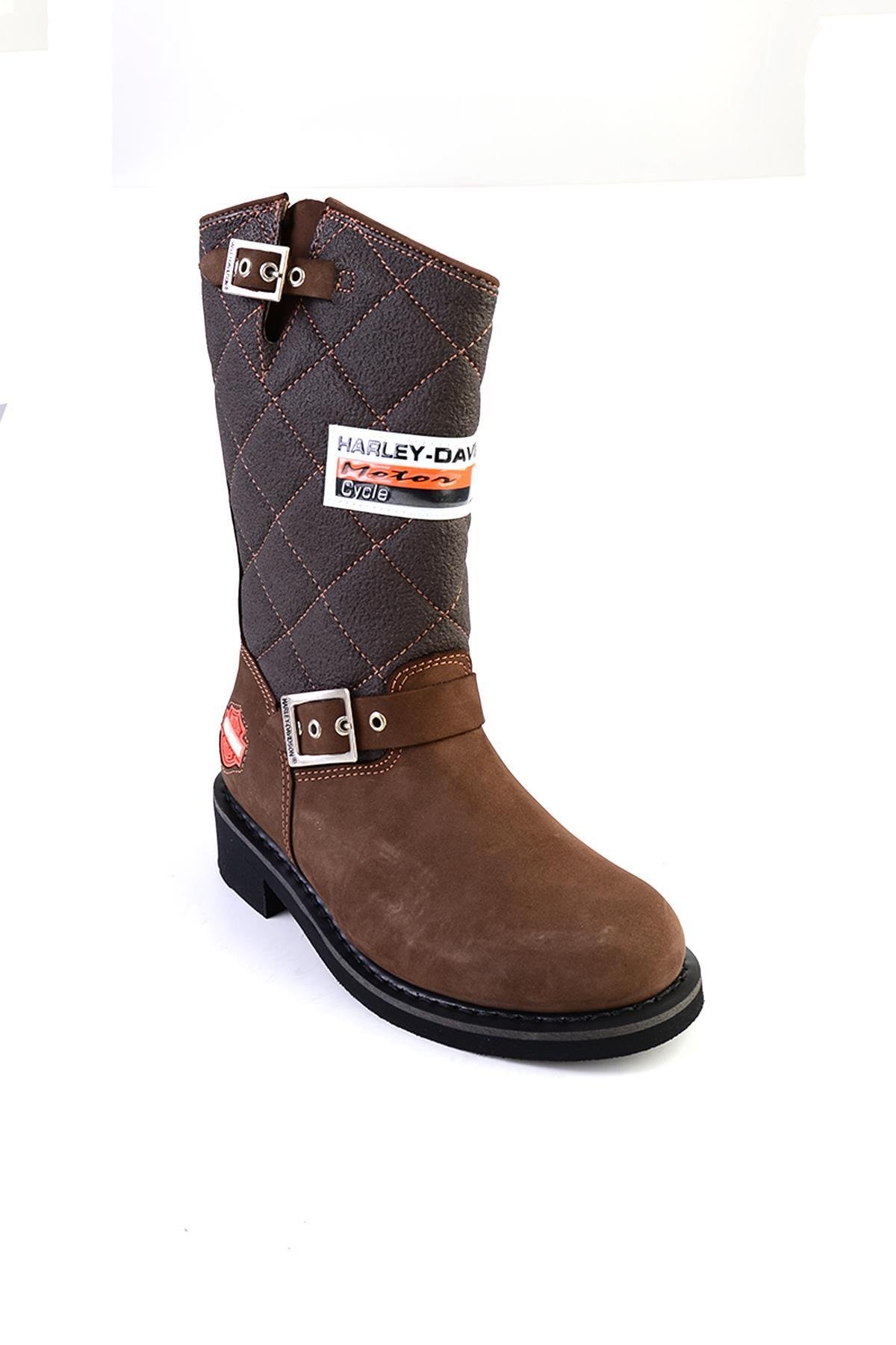 Brown Hakiki Deri Kadın Bot & Bootie HD0777005303