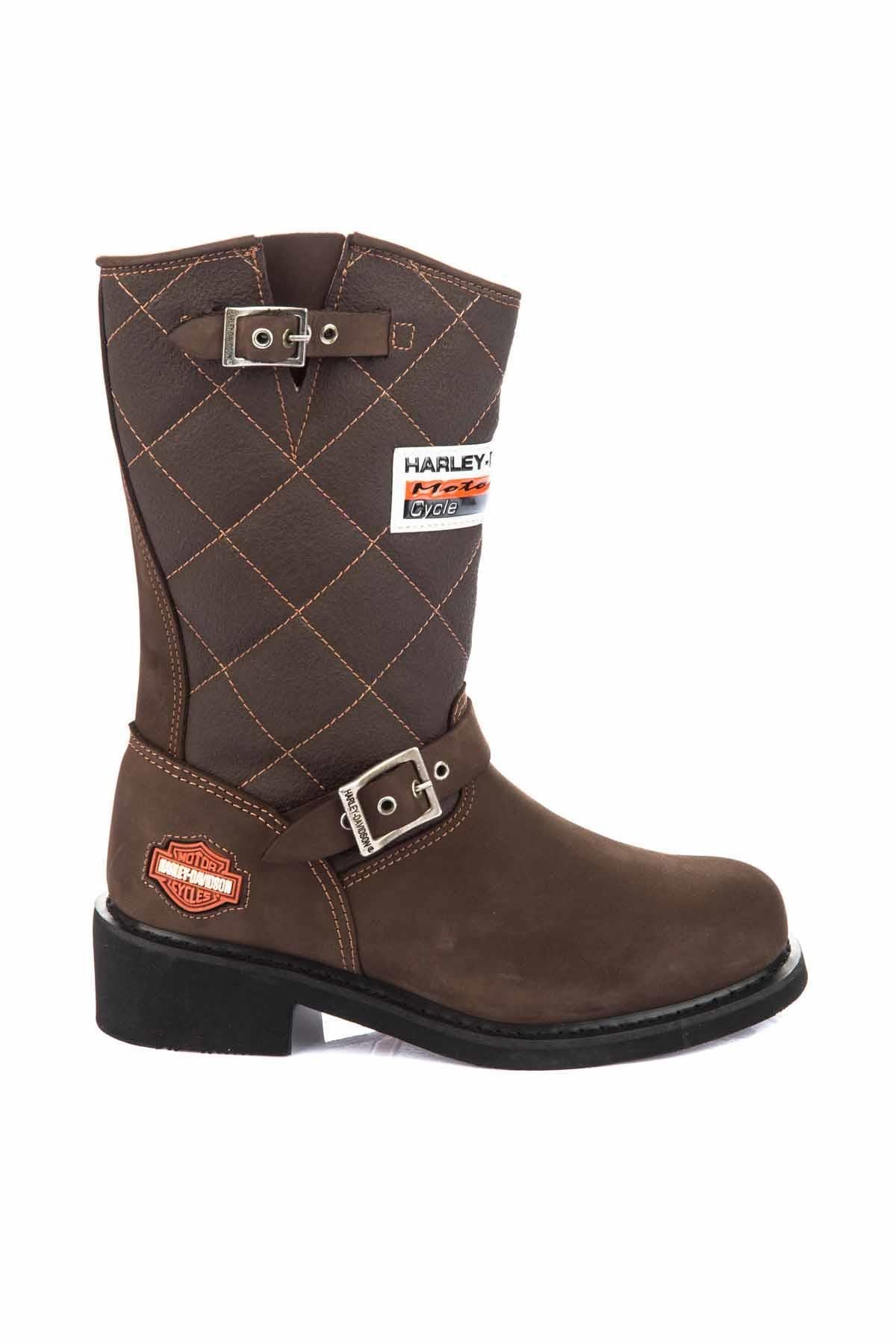 Brown Hakiki Deri Kadın Bot & Bootie HD0777005303