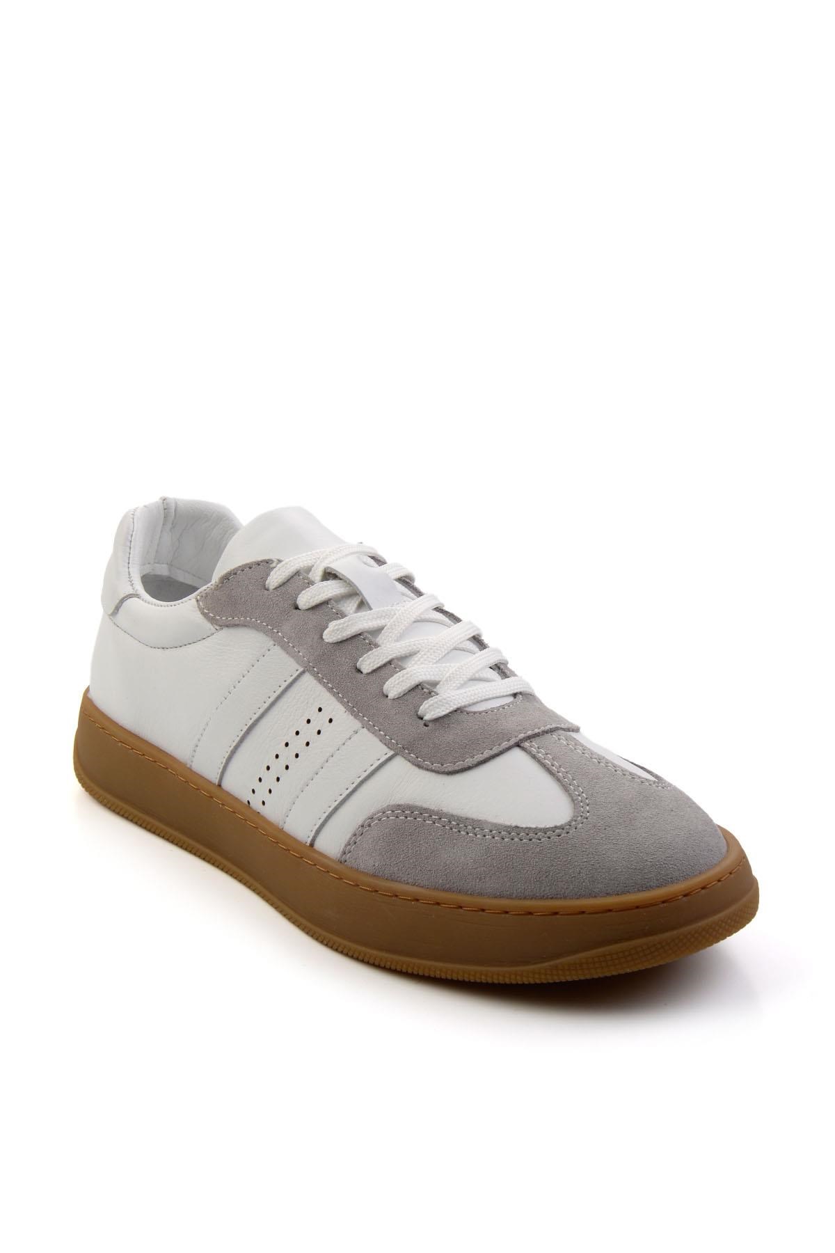 Buz Gri Hakiki Deri Erkek Sneaker E01759101802