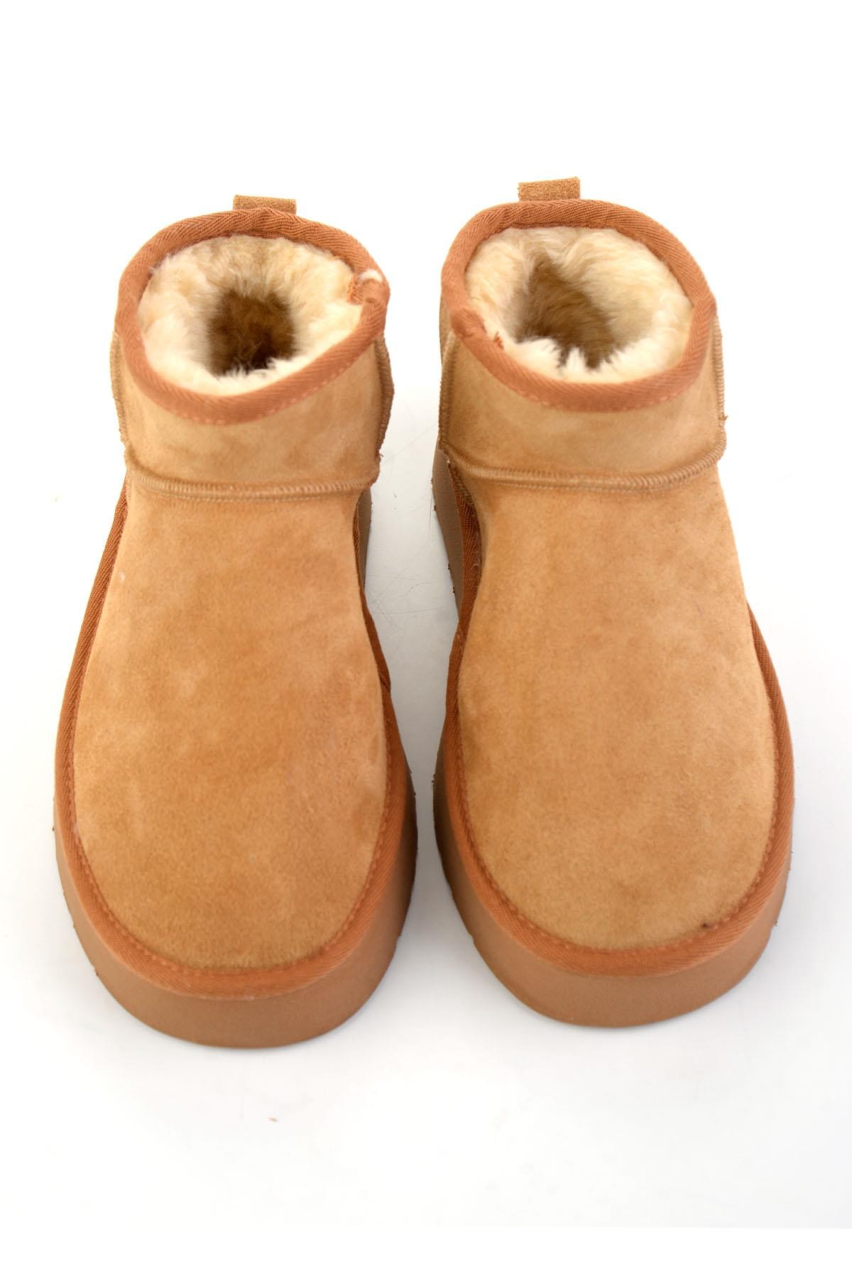 Camel Hakiki Deri Kadın Bot & Bootie K02422009002