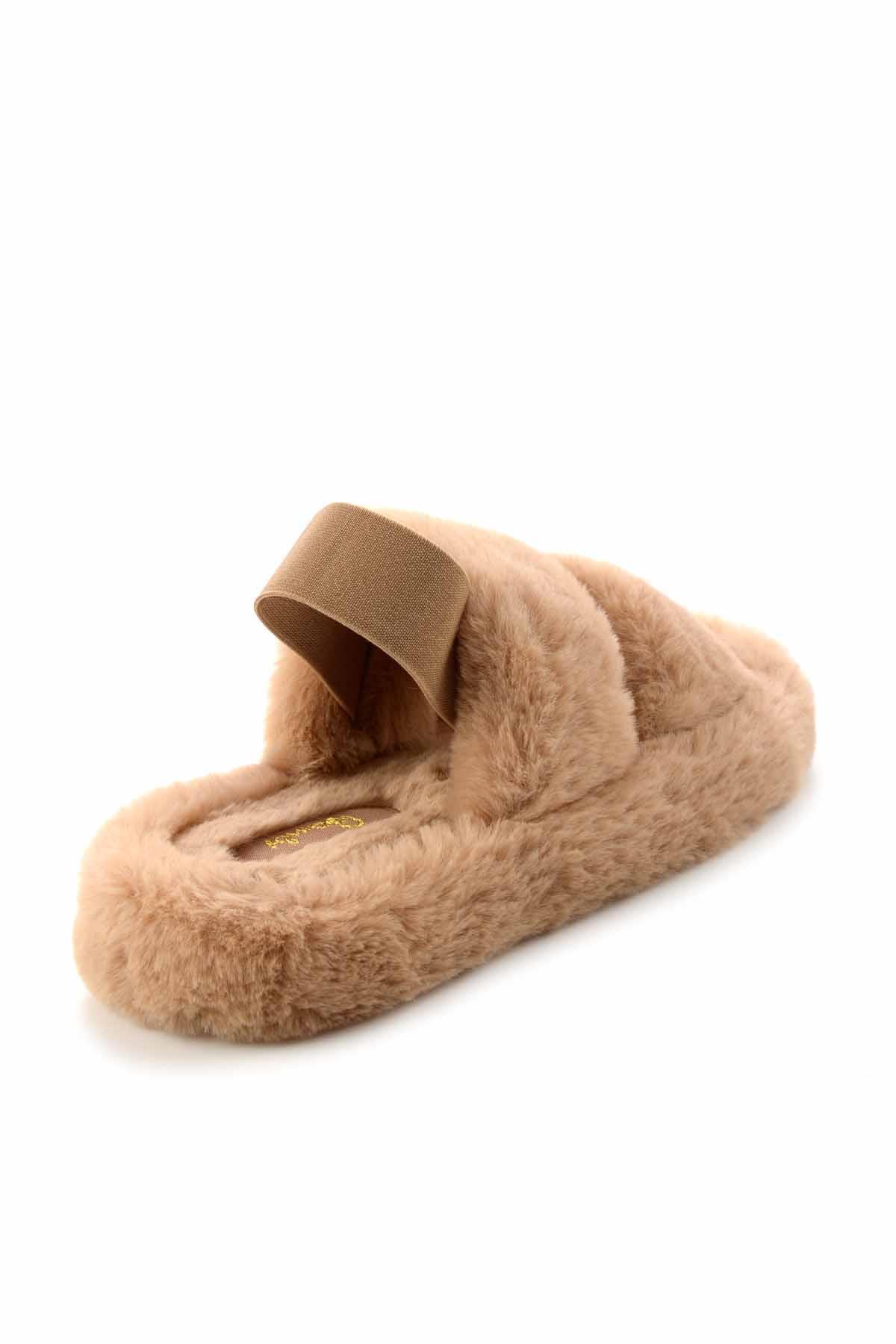 Camel Kürklü  Kadın Ev Terliği K04998000397