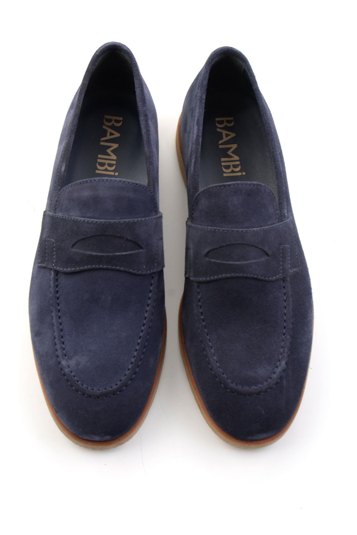 Dark Blue Hakiki Deri Erkek Loafer Ayakkabı E01648595802