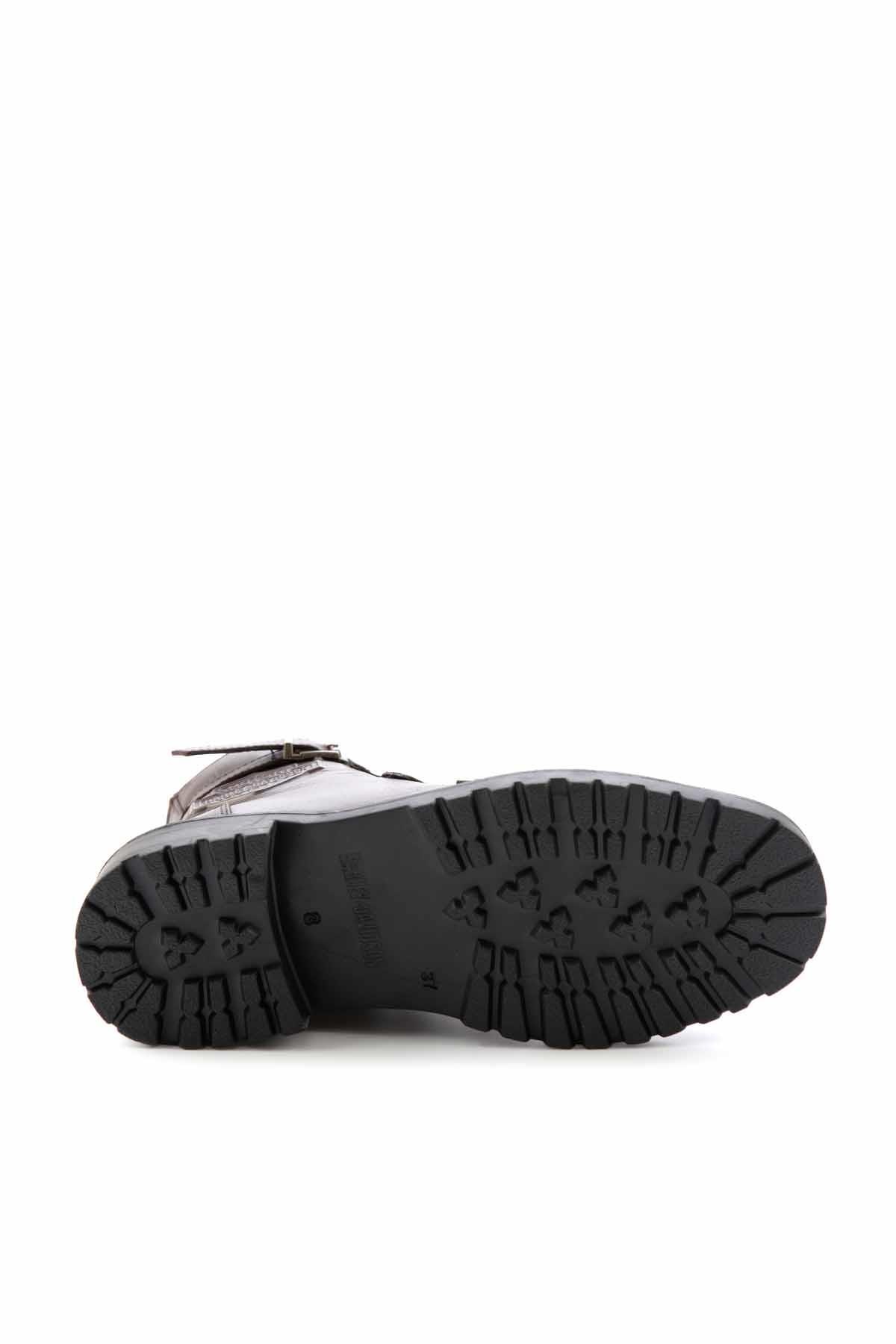 Dark Brown Hakiki Deri Kadın Bot & Bootie HD0777003003