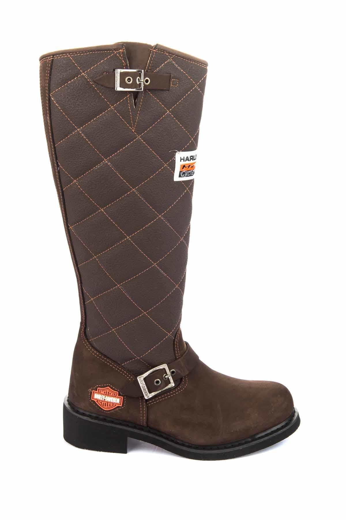 Dark Brown Hakiki Deri Kadın Bot & Bootie HD0777005803