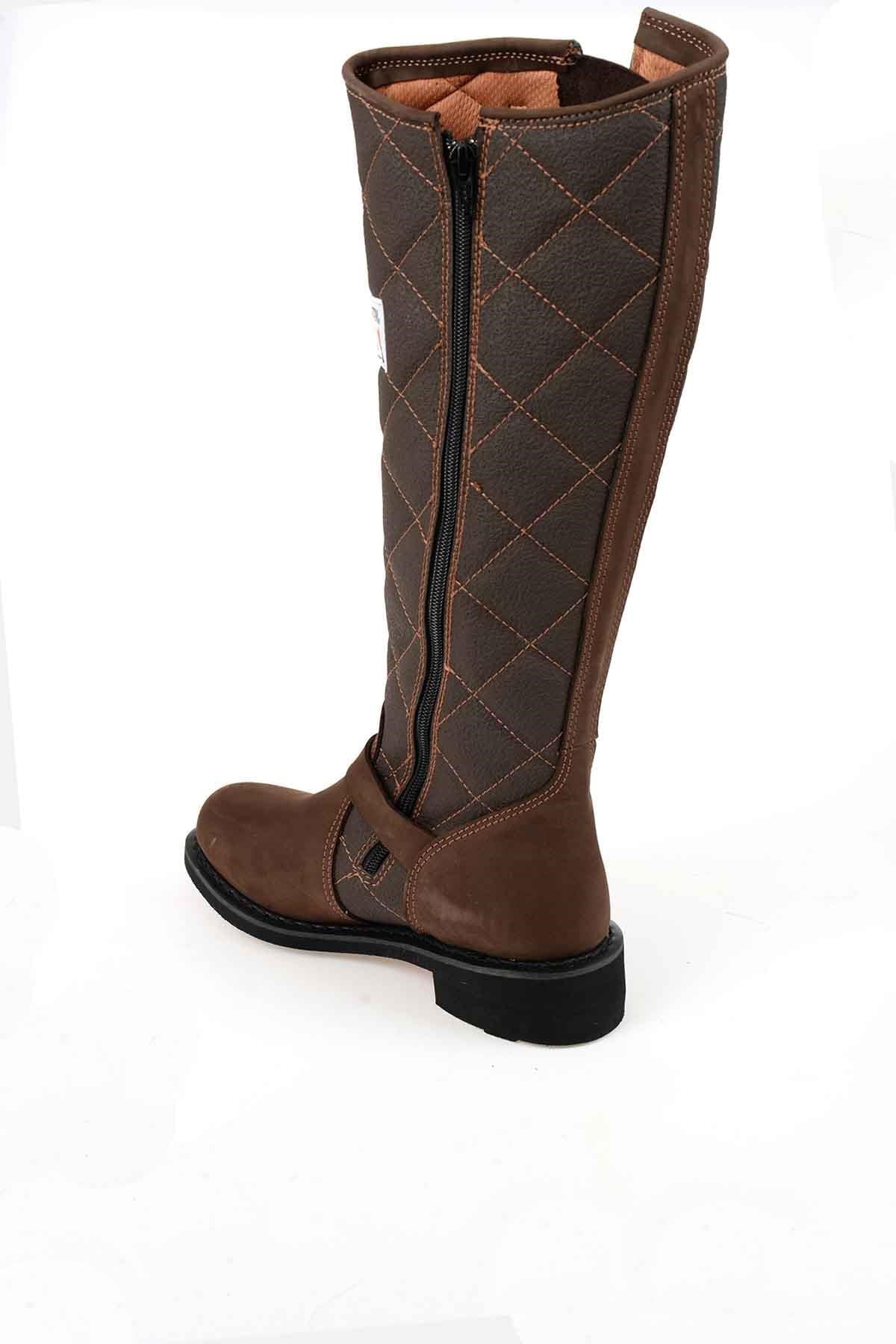 Dark Brown Hakiki Deri Kadın Bot & Bootie HD0777005803