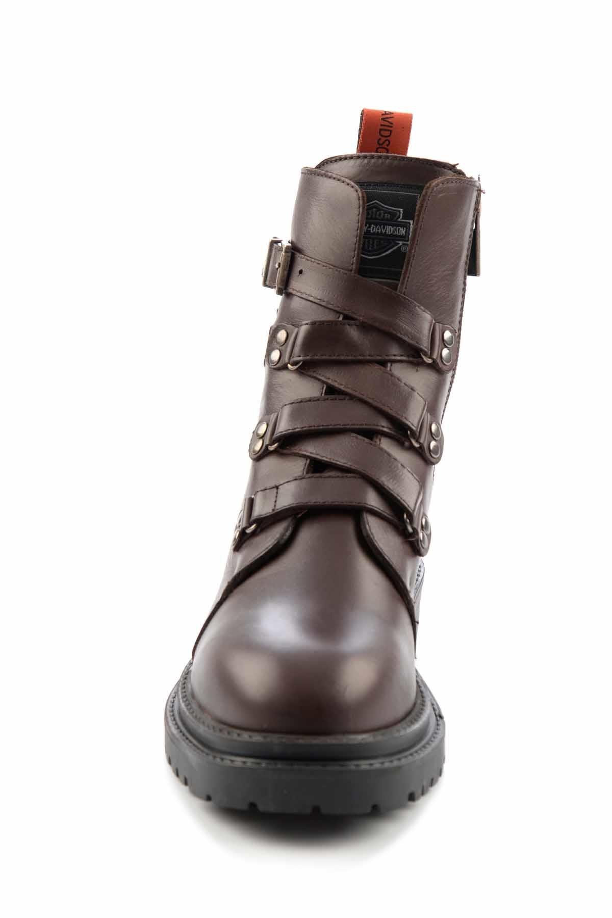 Dark Brown Hakiki Deri Kadın Bot & Bootie HD0777003003