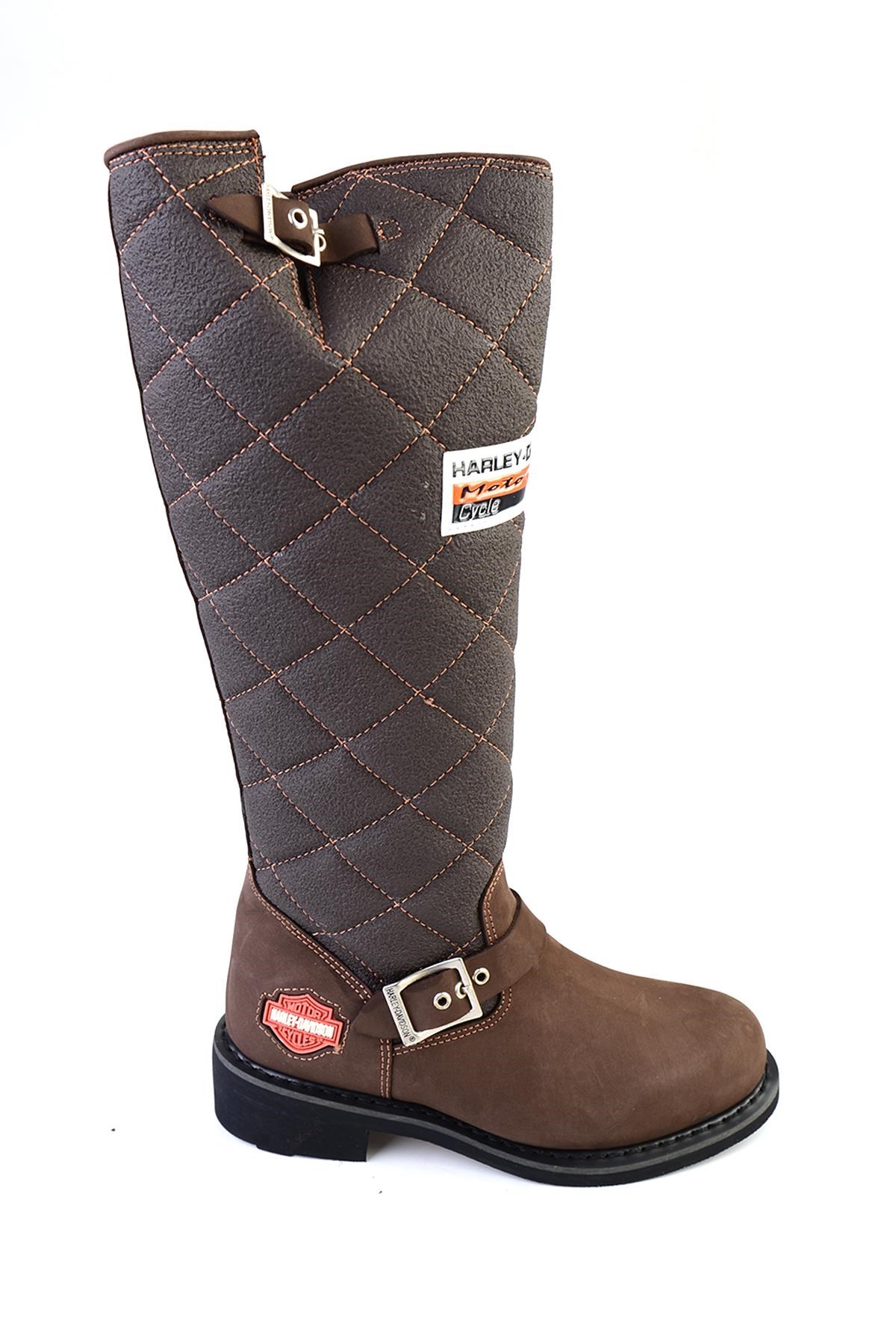 Dark Brown Hakiki Deri Kadın Bot & Bootie HD0777005803