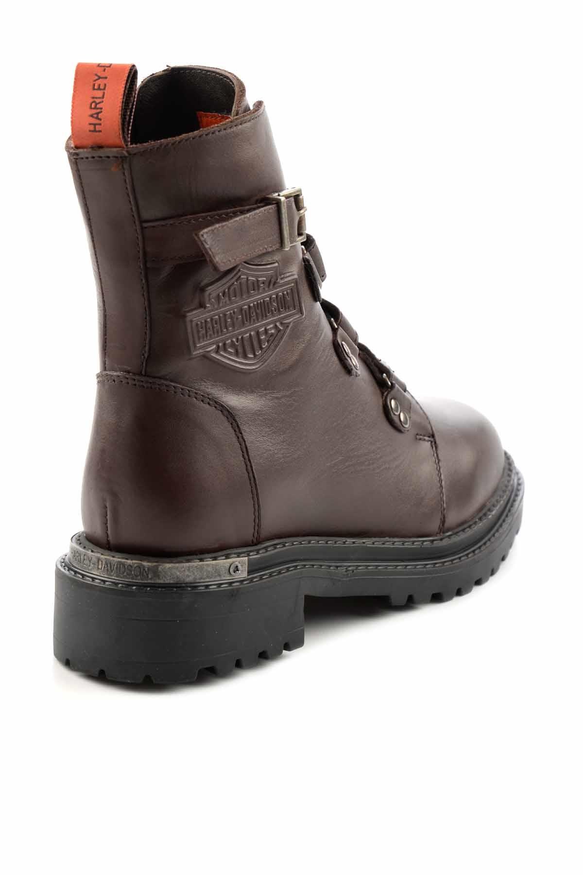 Dark Brown Hakiki Deri Kadın Bot & Bootie HD0777003003
