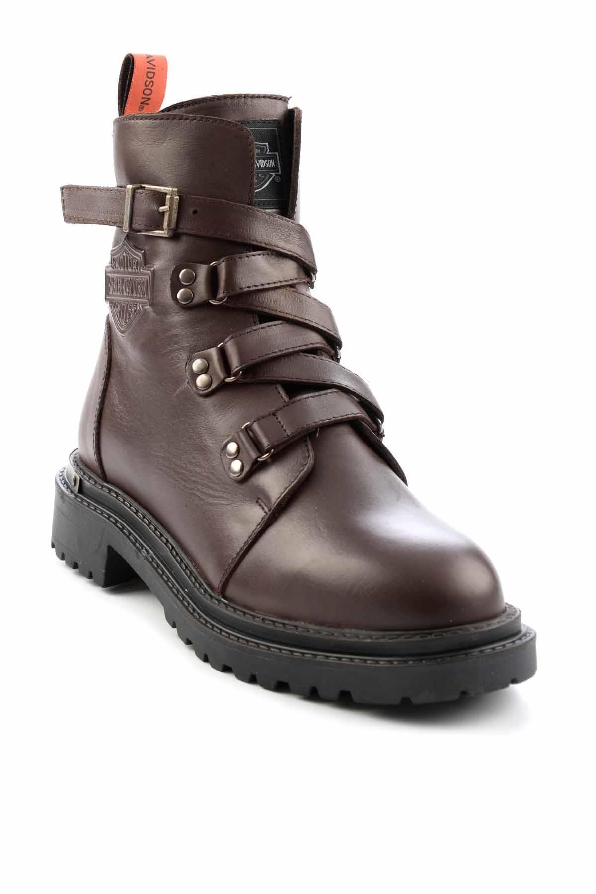 Dark Brown Hakiki Deri Kadın Bot & Bootie HD0777003003