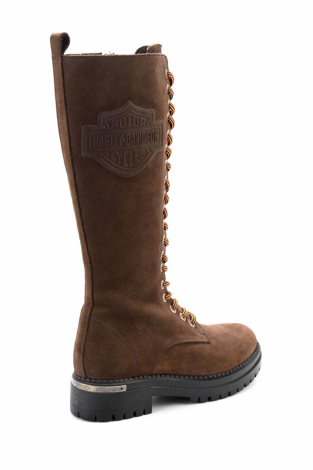 Dark Brown Nubuk Hakiki Deri Kadın Bot & Bootie HD0777002801