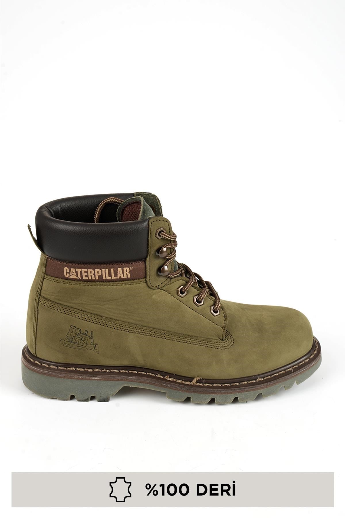 Dark Olive Hakiki Deri Erkek Bot & Bootie CAT1111000101