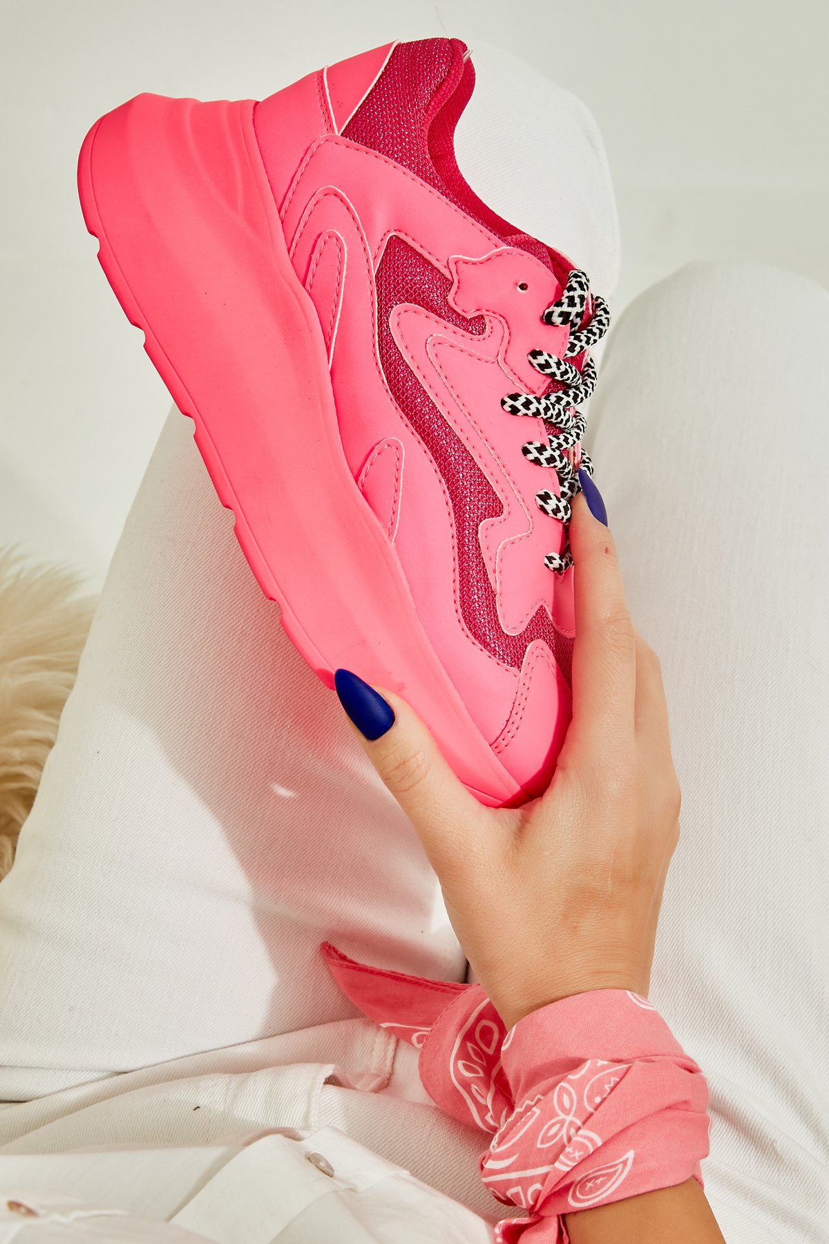 Fuşya Neon/Fuş.Neon Kadın Sneaker | Bambi