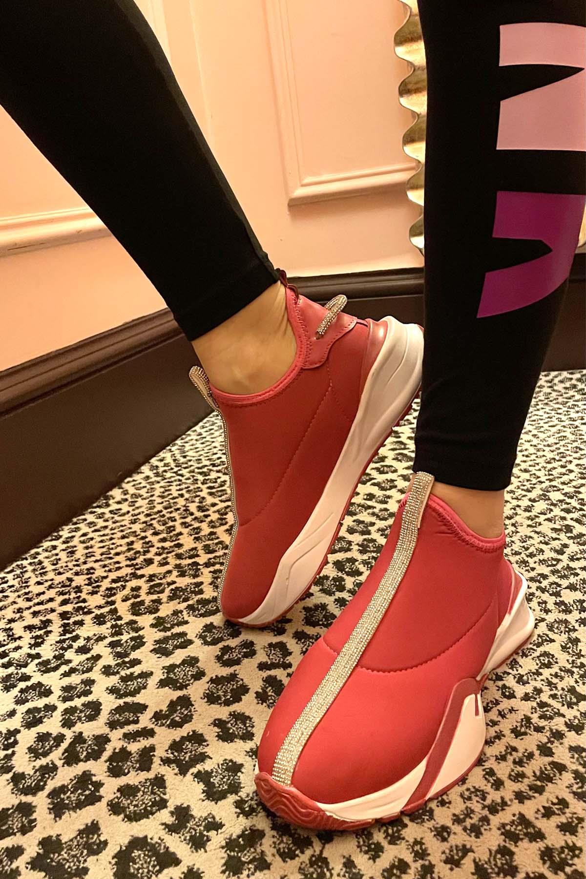 Fuşya Streç  Kadın Sneaker K01235004317