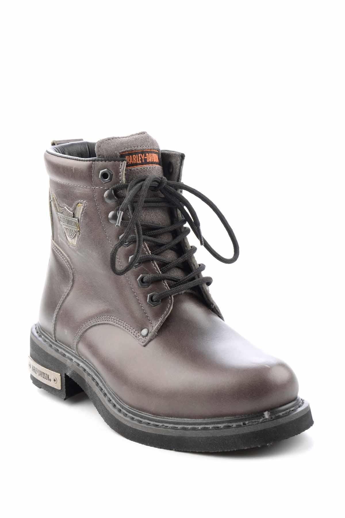 Grey Hakiki Deri Erkek Bot & Bootie HD1777009603