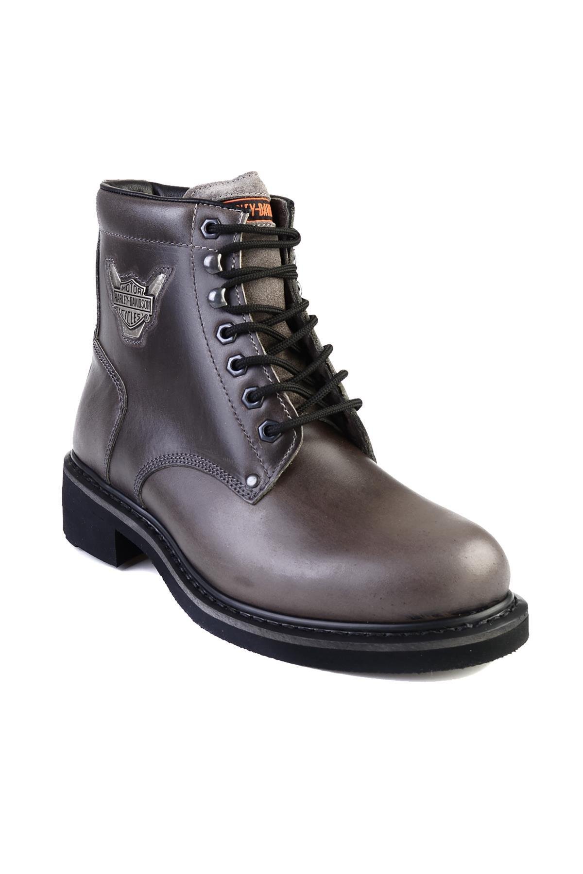 Grey Hakiki Deri Erkek Bot & Bootie HD1777009603