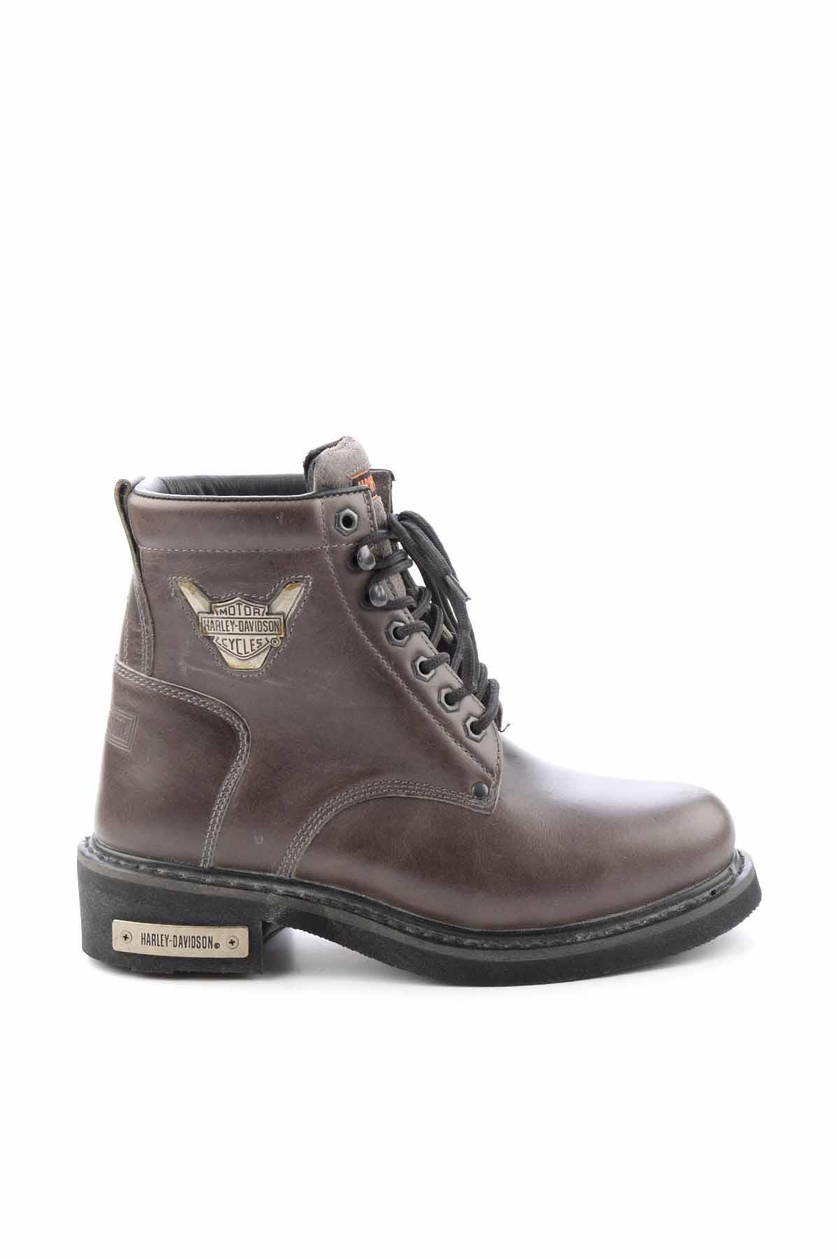 Grey Hakiki Deri Erkek Bot & Bootie HD1777009603