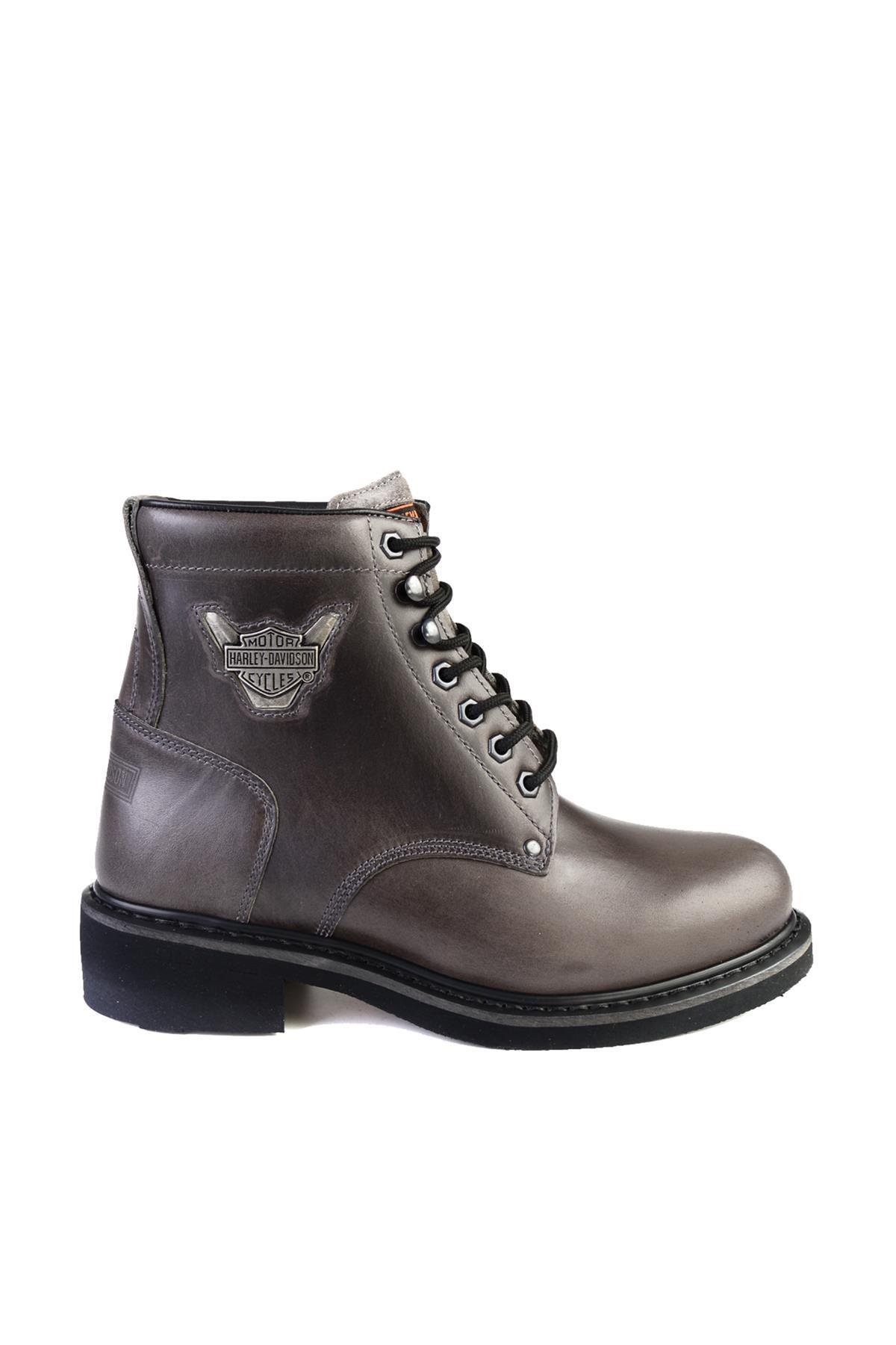 Grey Hakiki Deri Erkek Bot & Bootie HD1777009603