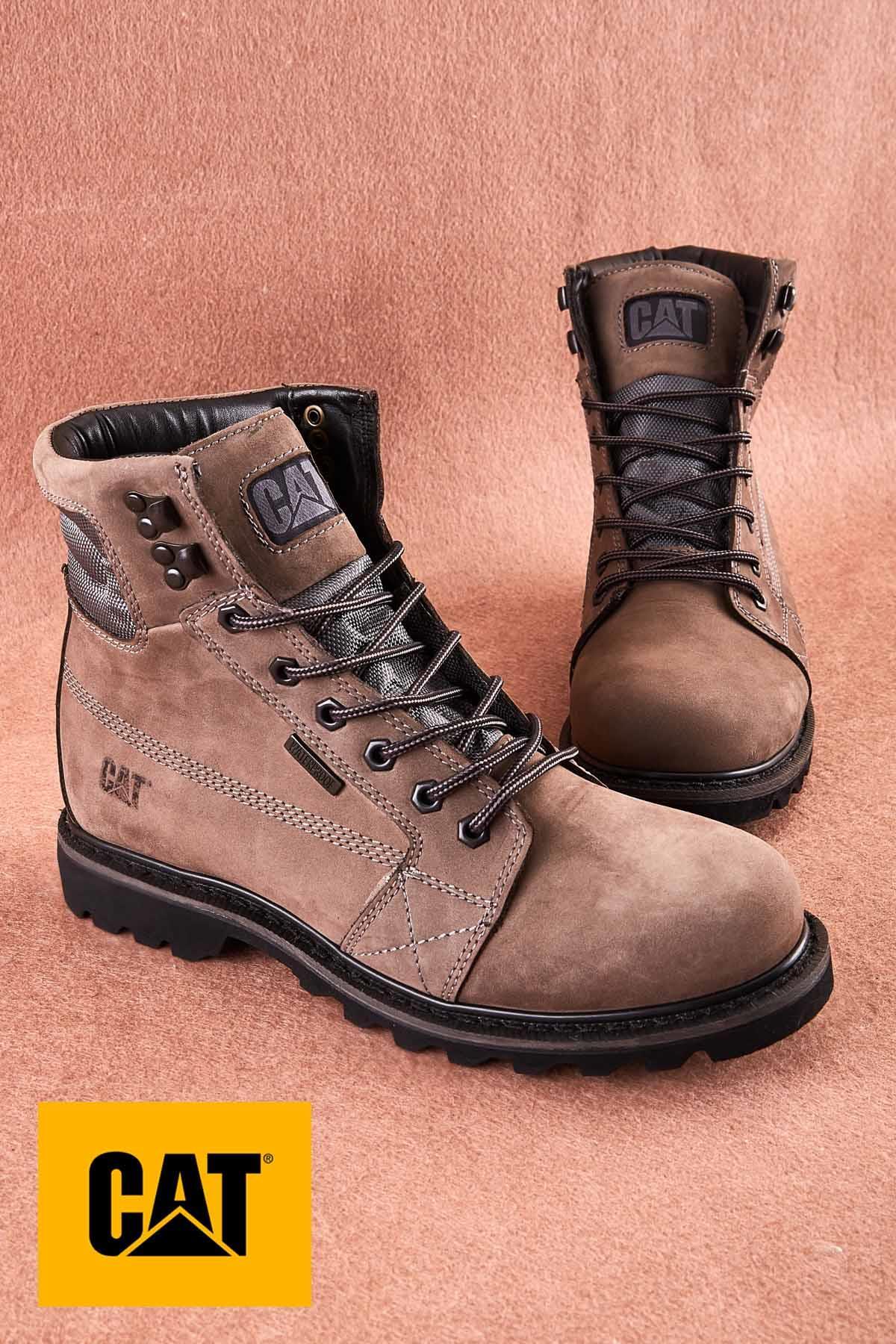 Grey Leather Erkek Bot & Bootie CAT1111122601